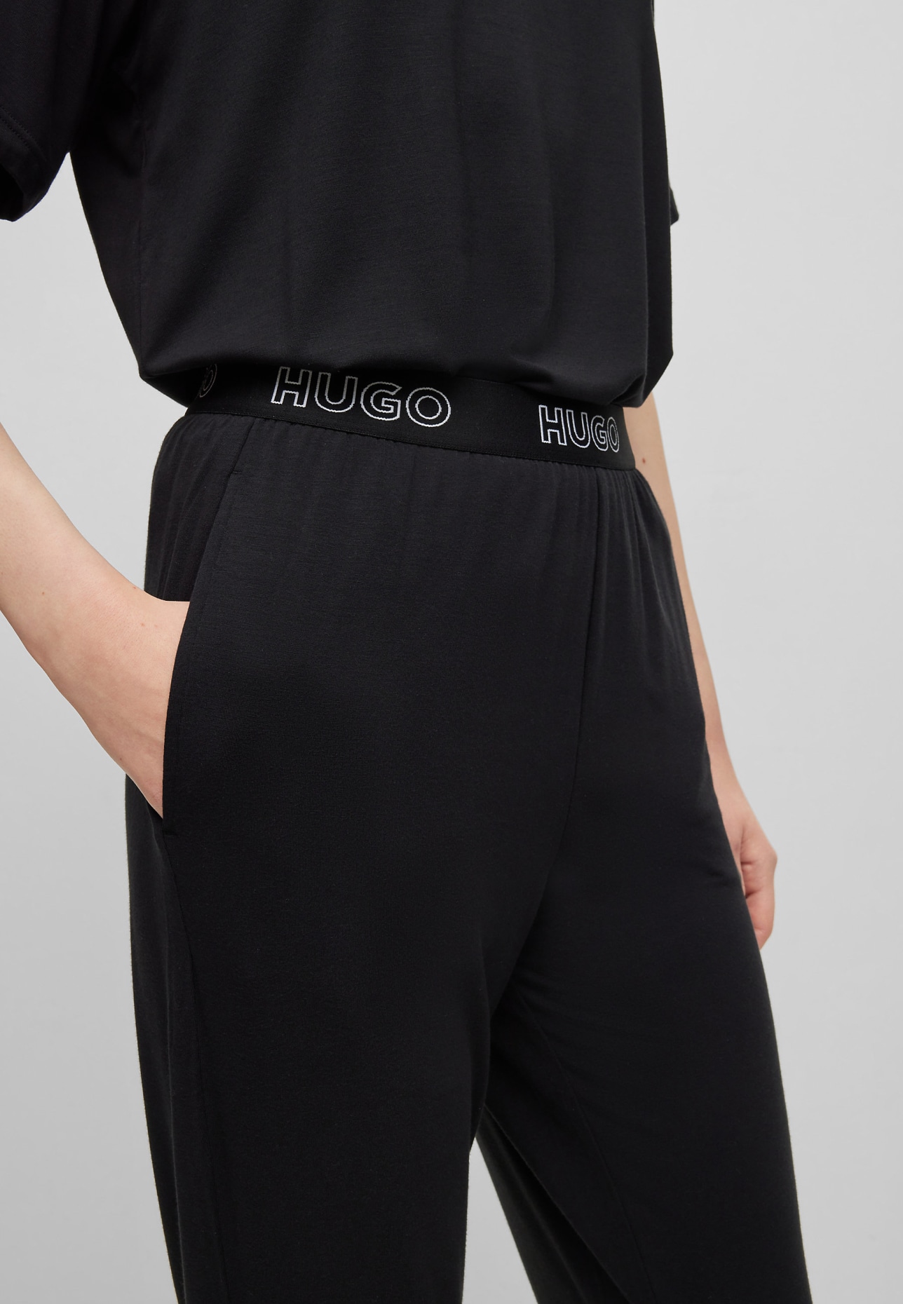 HUGO Pyjamas Unterteil in schwarz UNITE_PANTS