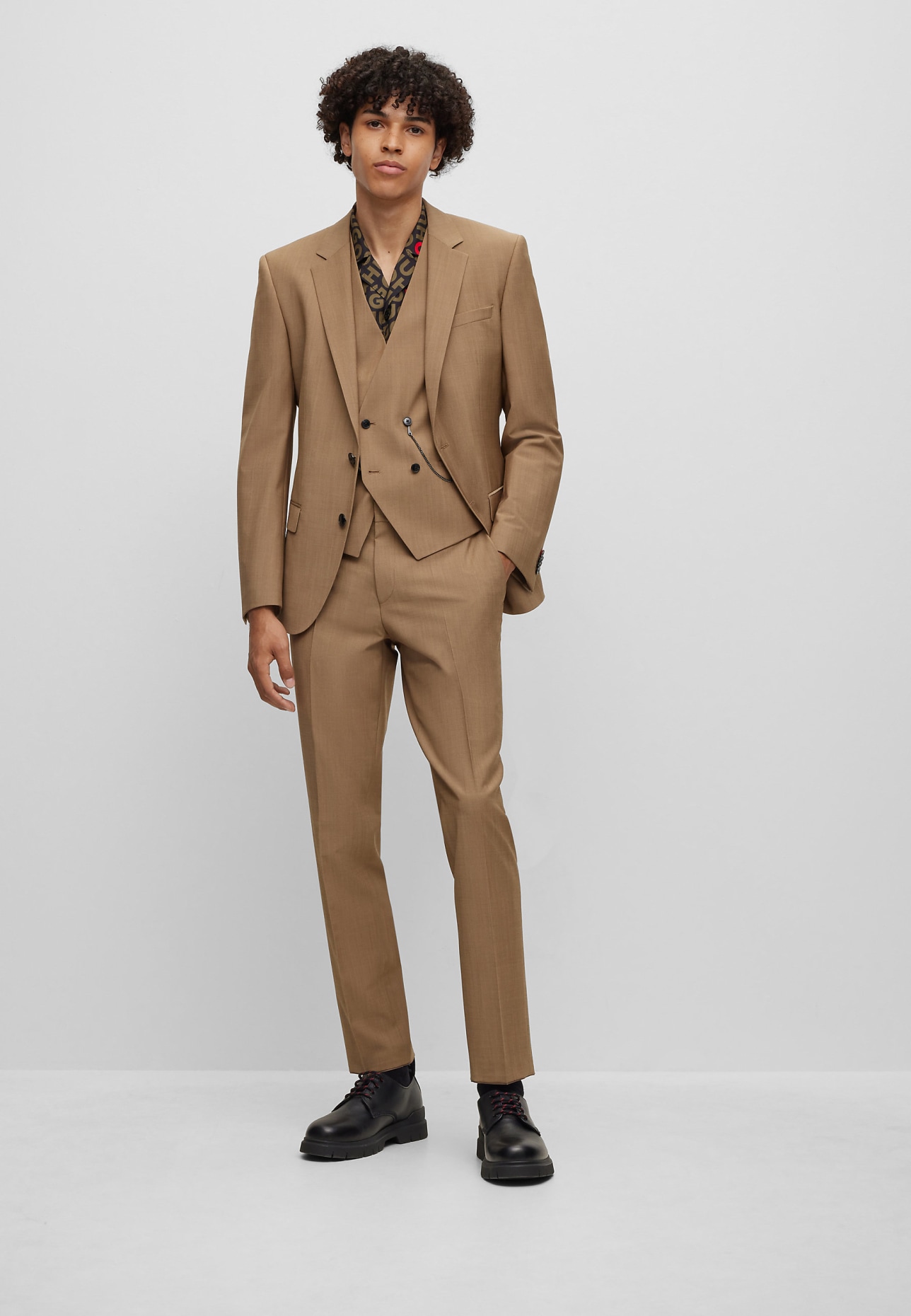 HUGO Business Anzug HENRY/GETLIN233V2X Slim Fit, Farbe: BEIGE (Bild 9)
