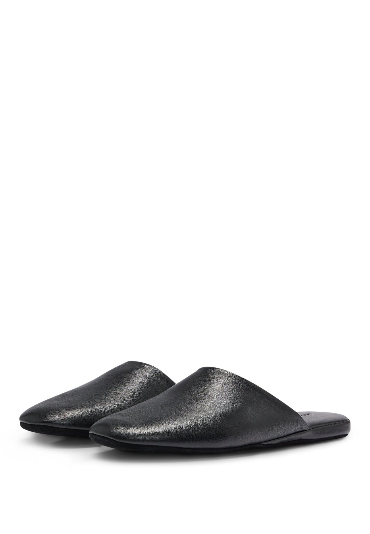 Mens leather deals slippers m&s