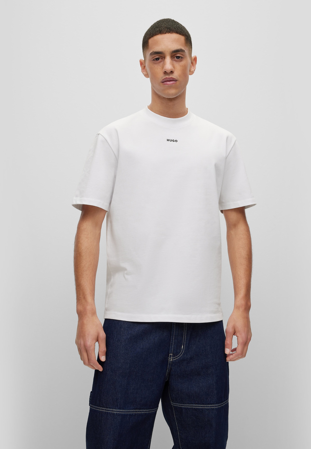 HUGO T-Shirt DAPOLINO Relaxed Fit, Farbe: WEISS (Bild 4)