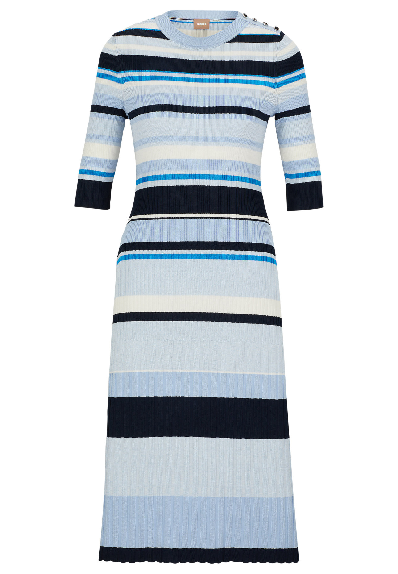 BOSS Gestricktes Kleid FONZIPONA Slim Fit, Farbe: BLAU (Bild 1)