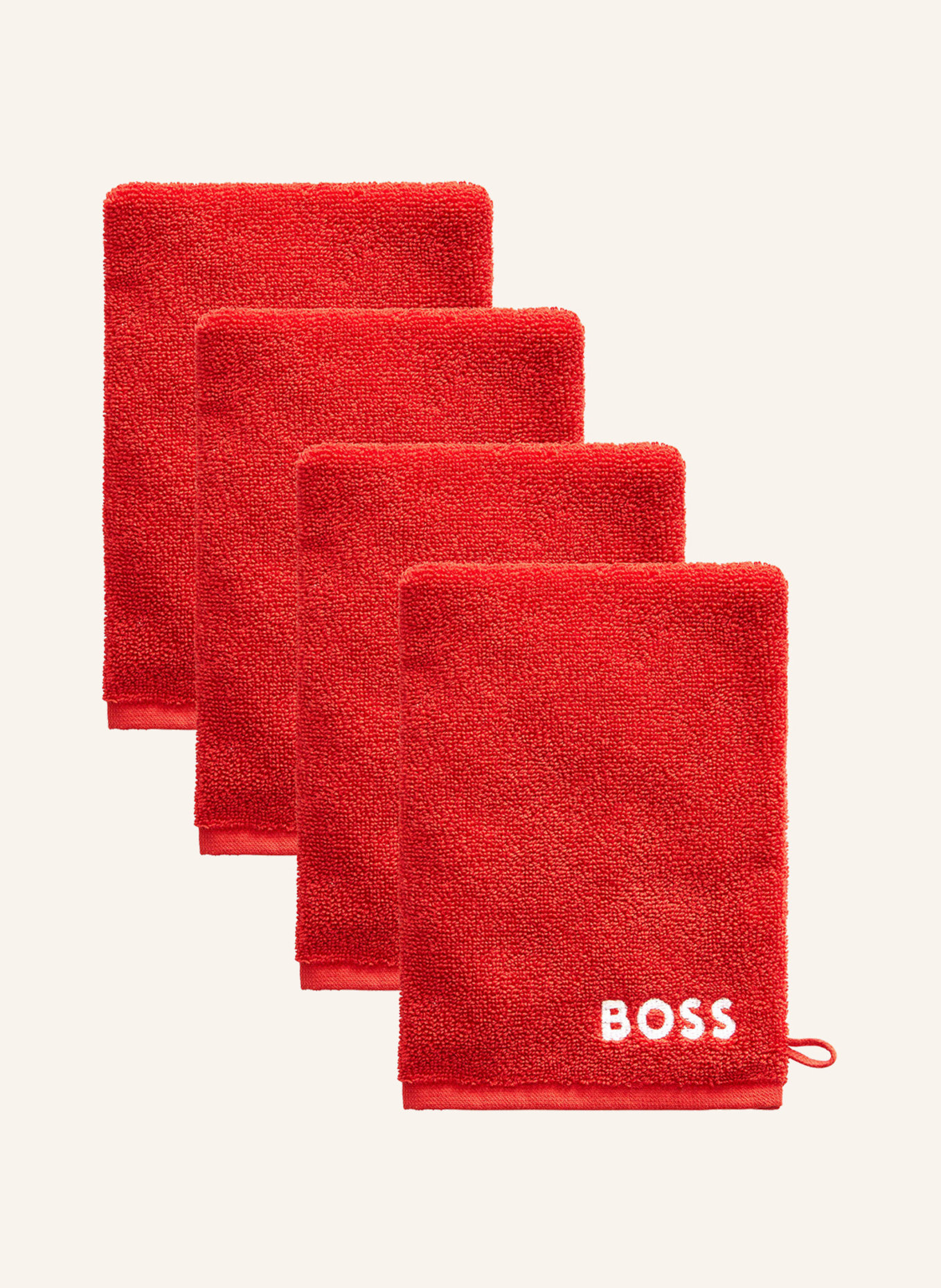 BOSS 4er-Set Waschhandschuhe 4ER-SET WASCHHANDSCHUHE, Farbe: ROT (Bild 6)