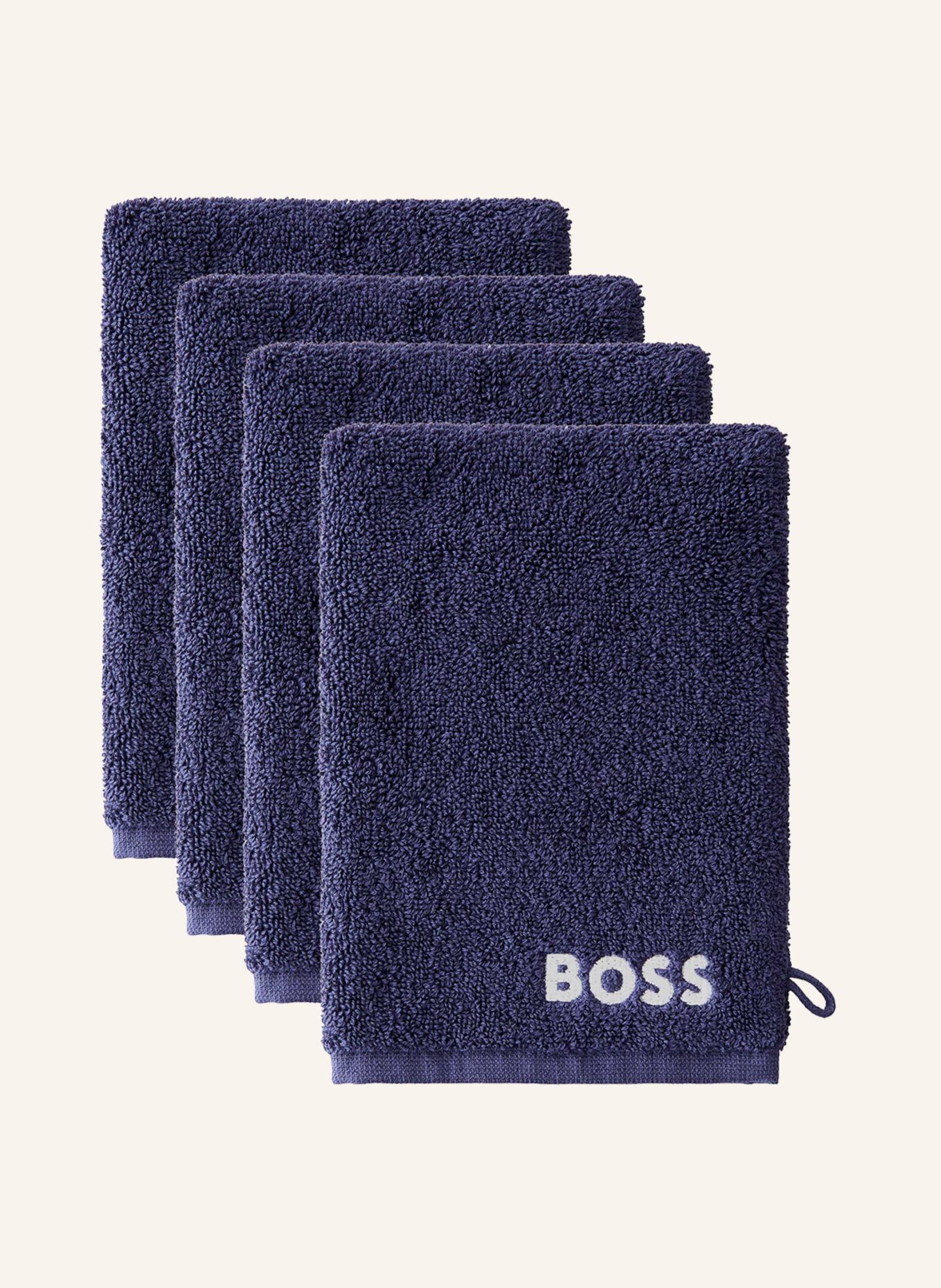 BOSS 4er-Set Waschhandschuhe 4ER-SET WASCHHANDSCHUHE, Farbe: BLAU (Bild 6)