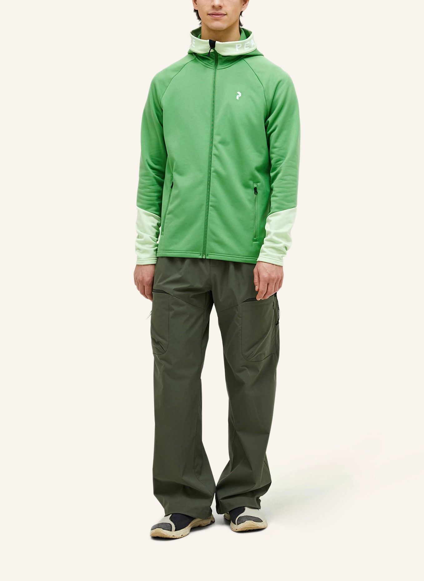 Peak Performance Midlayer-Jacke RIDER ZIP HOOD: GRÜN