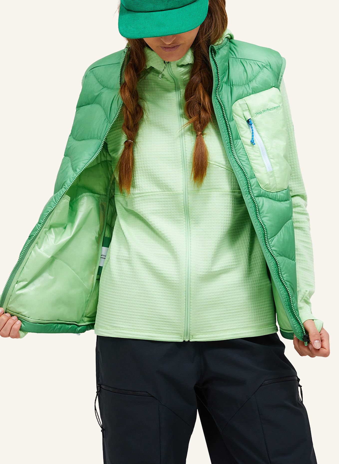 Peak Performance Daunenweste: GRÜN