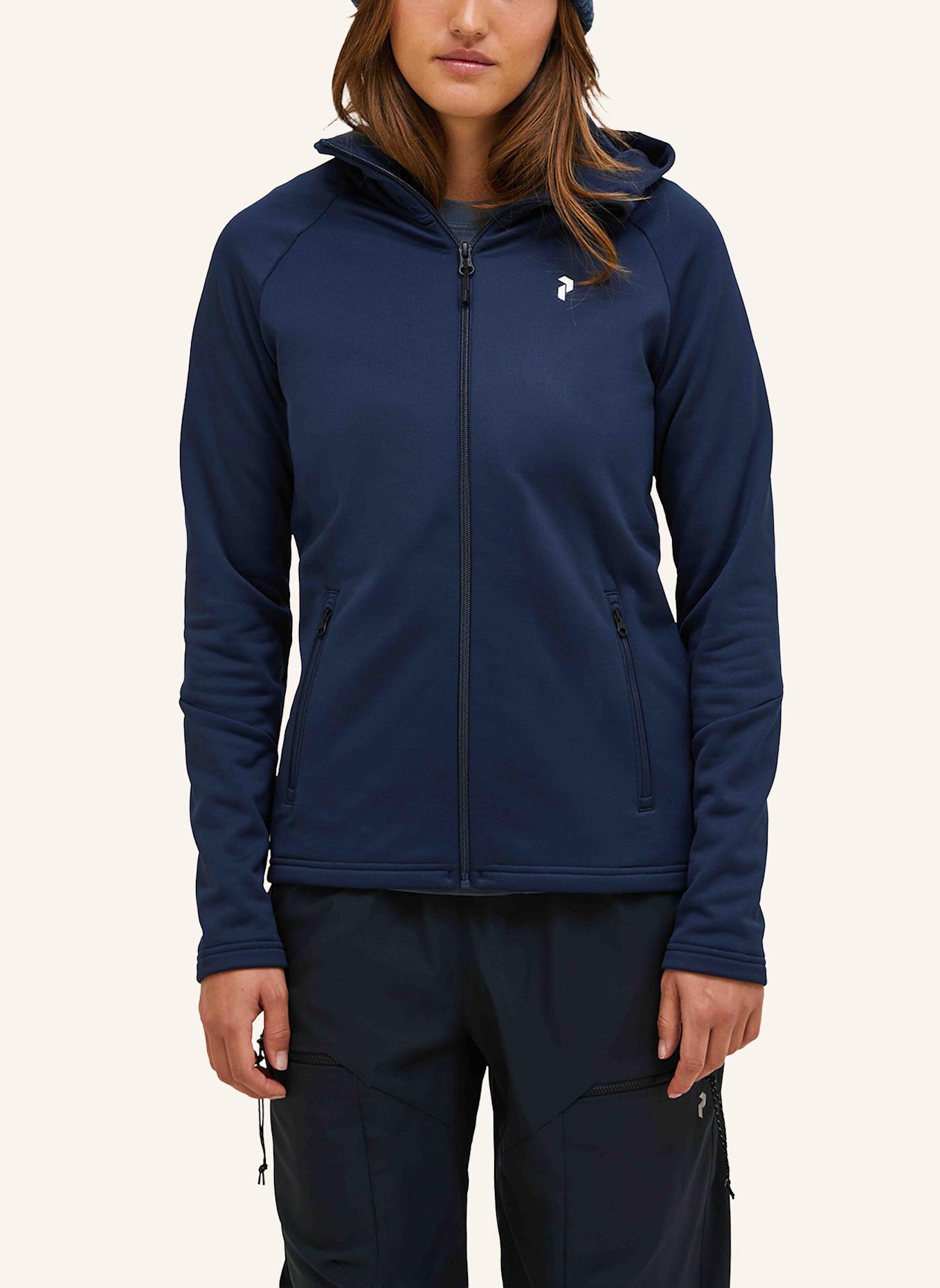 Peak Performance W Rider Essentials Midlayer Zip Hood Fleecejacke: DUNKELBLAU