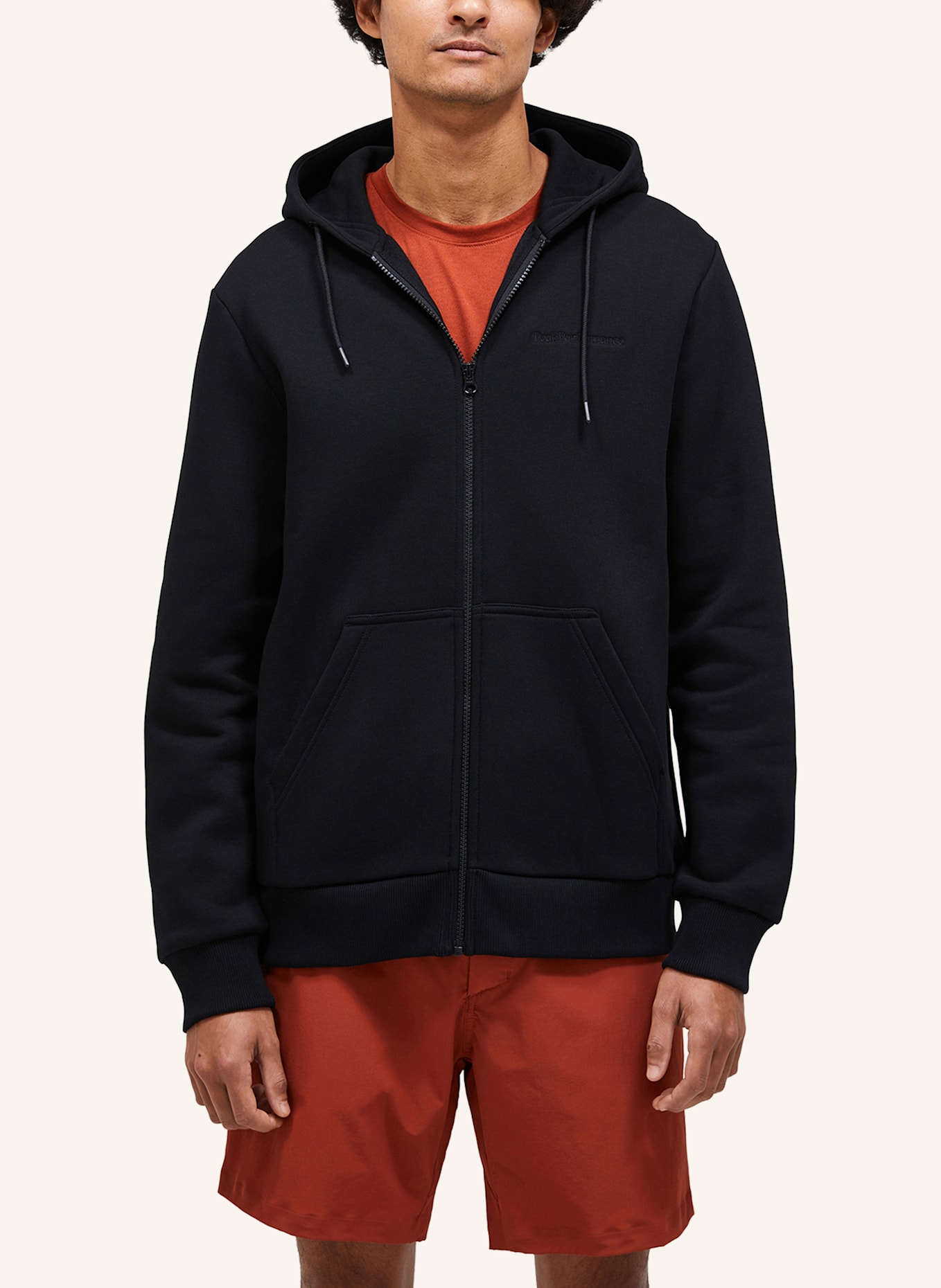 Peak Performance M Original Small Logo Zip Hood Kapuzensweatshirtjacke: SCHWARZ