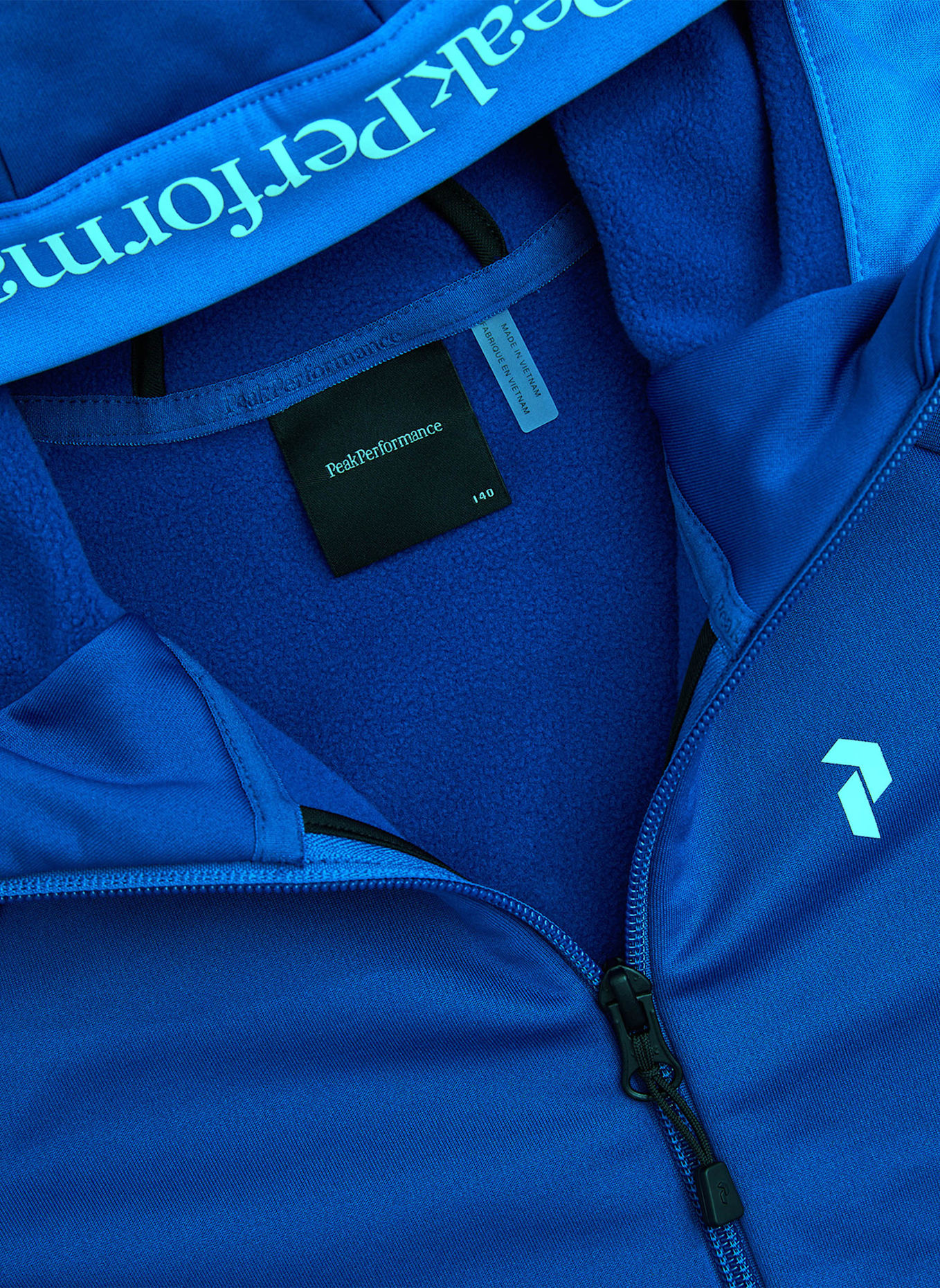 Peak Performance Jr Rider Essentials Midlayer Zip Hood Fleecejacke: BLAU