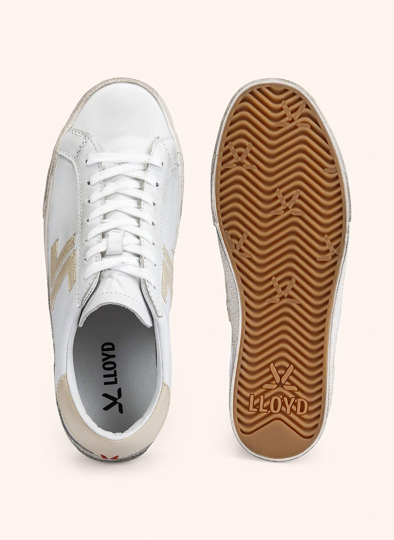 LLOYD Sneaker: WEISS/ BEIGE