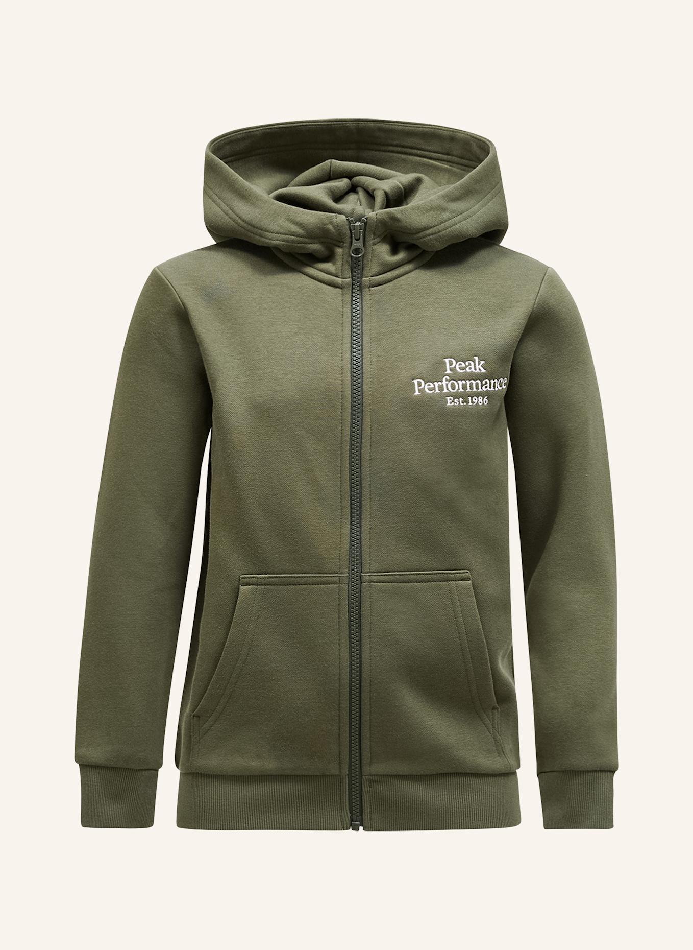 Peak Performance Jr Original Zip Hood Kapuzensweatshirtjacke: OLIV