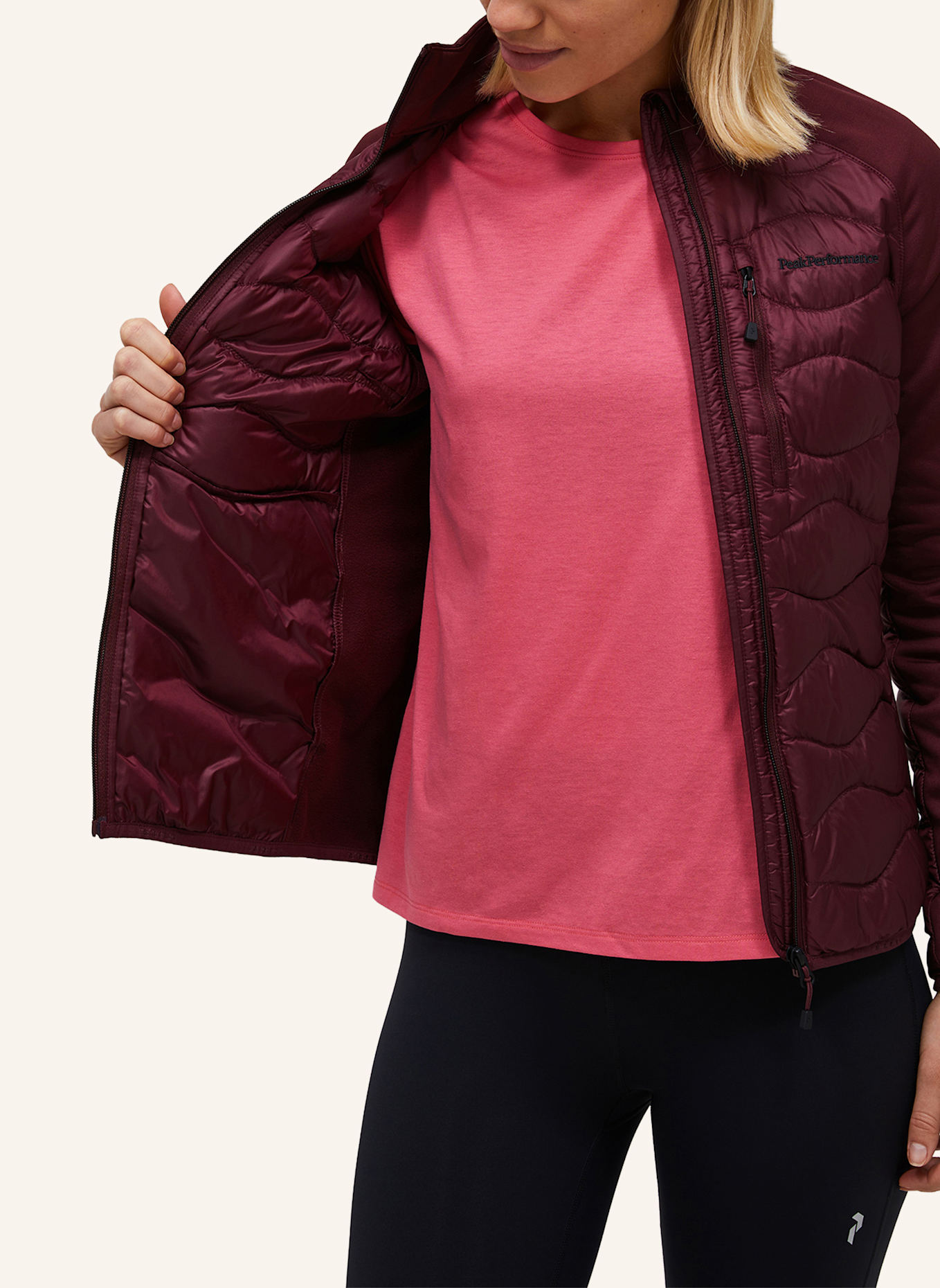 Peak Performance Midlayer-Jacke HELIUM: DUNKELROT