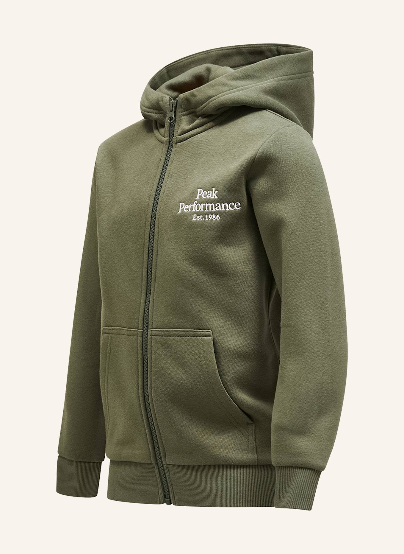 Peak Performance Jr Original Zip Hood Kapuzensweatshirtjacke: OLIV