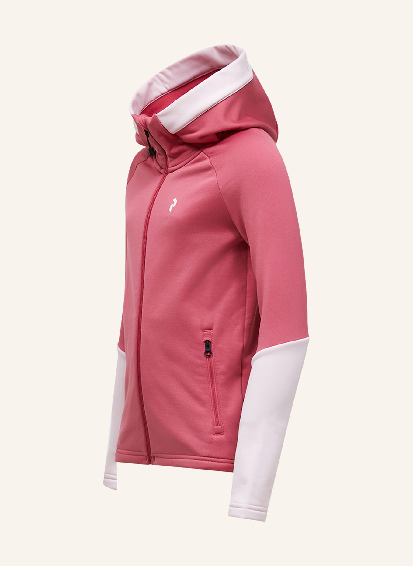 Peak Performance Jr Rider Essentials Midlayer Zip Hood Fleecejacke: ROSÉ/ ROSA