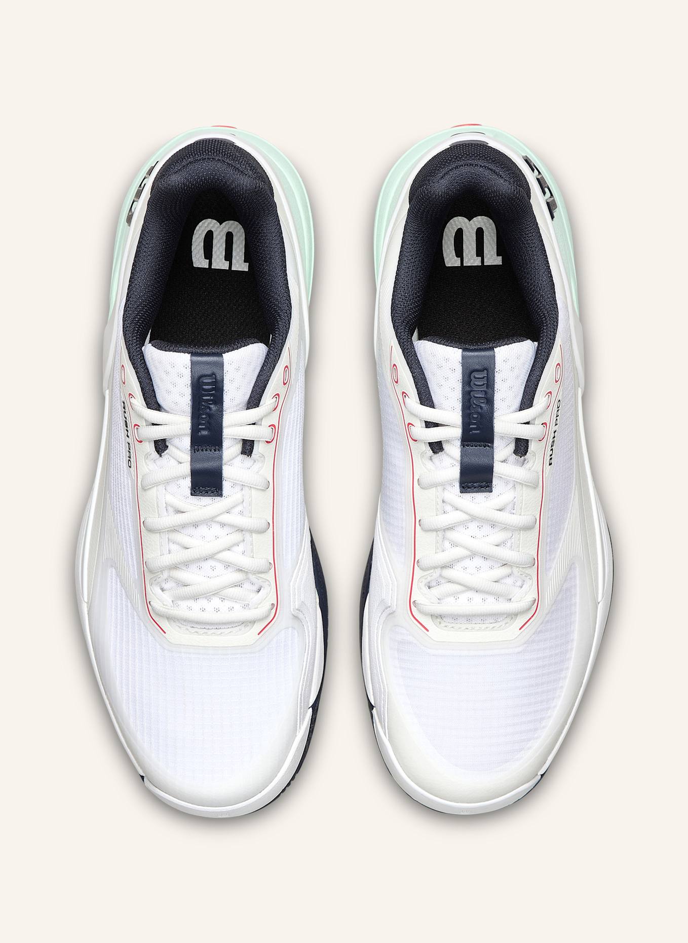 Wilson Rush Pro 5 Tennisschuh: MINT/ WEISS