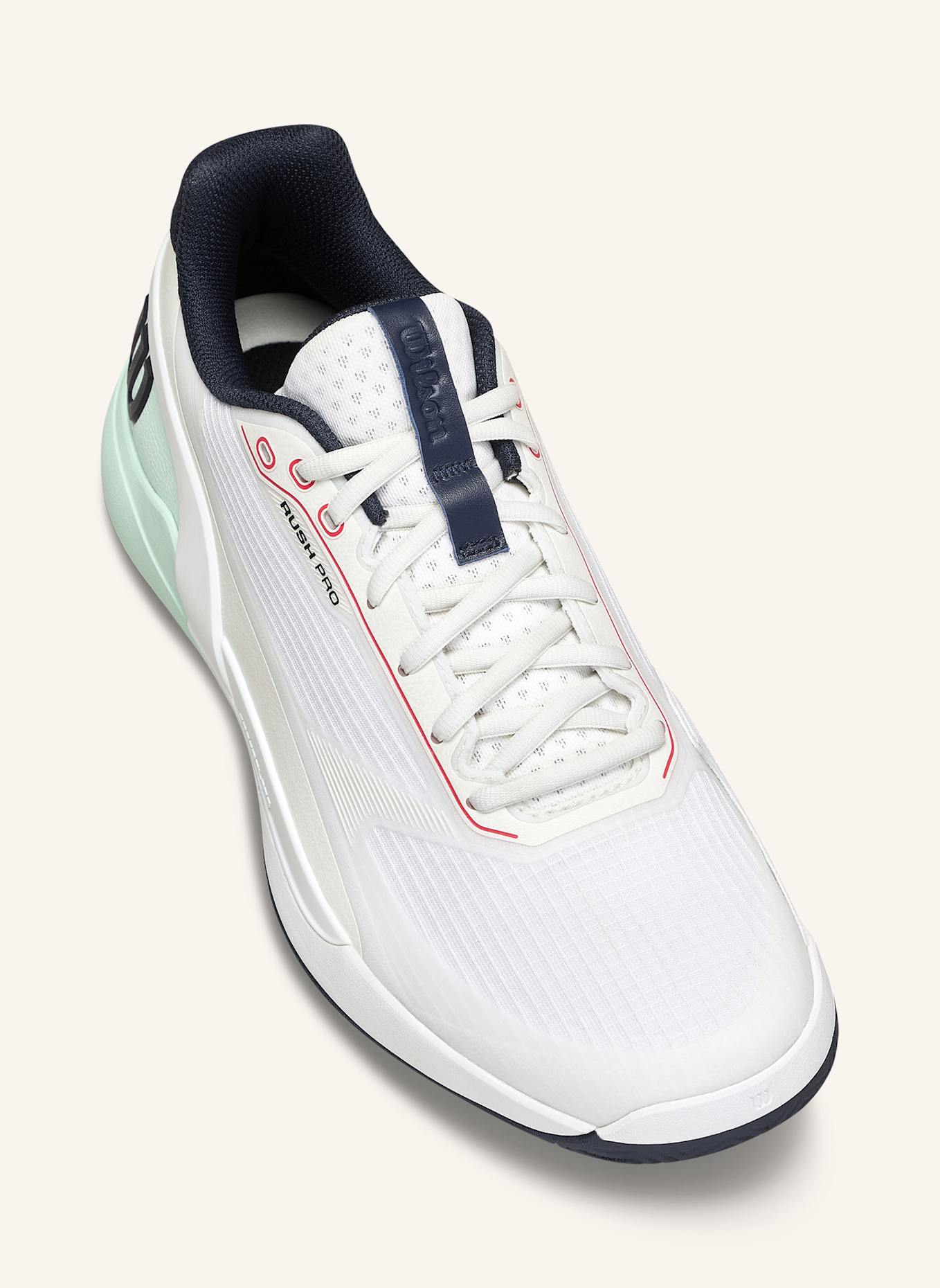 Wilson Rush Pro 5 Tennisschuh: MINT/ WEISS