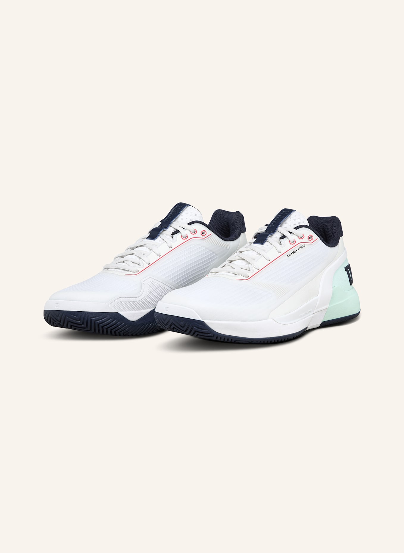 Wilson Rush Pro 5 Tennisschuh: MINT/ WEISS