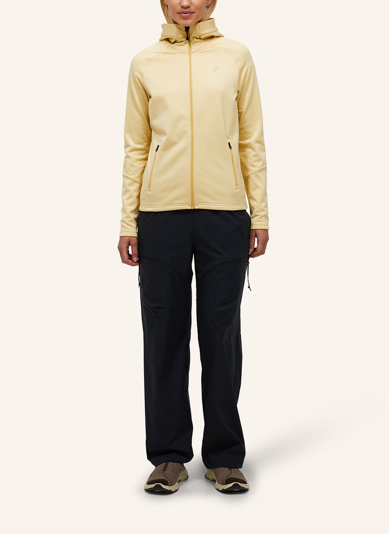 Peak Performance W Rider Essentials Midlayer Zip Hood Fleecejacke: GELB