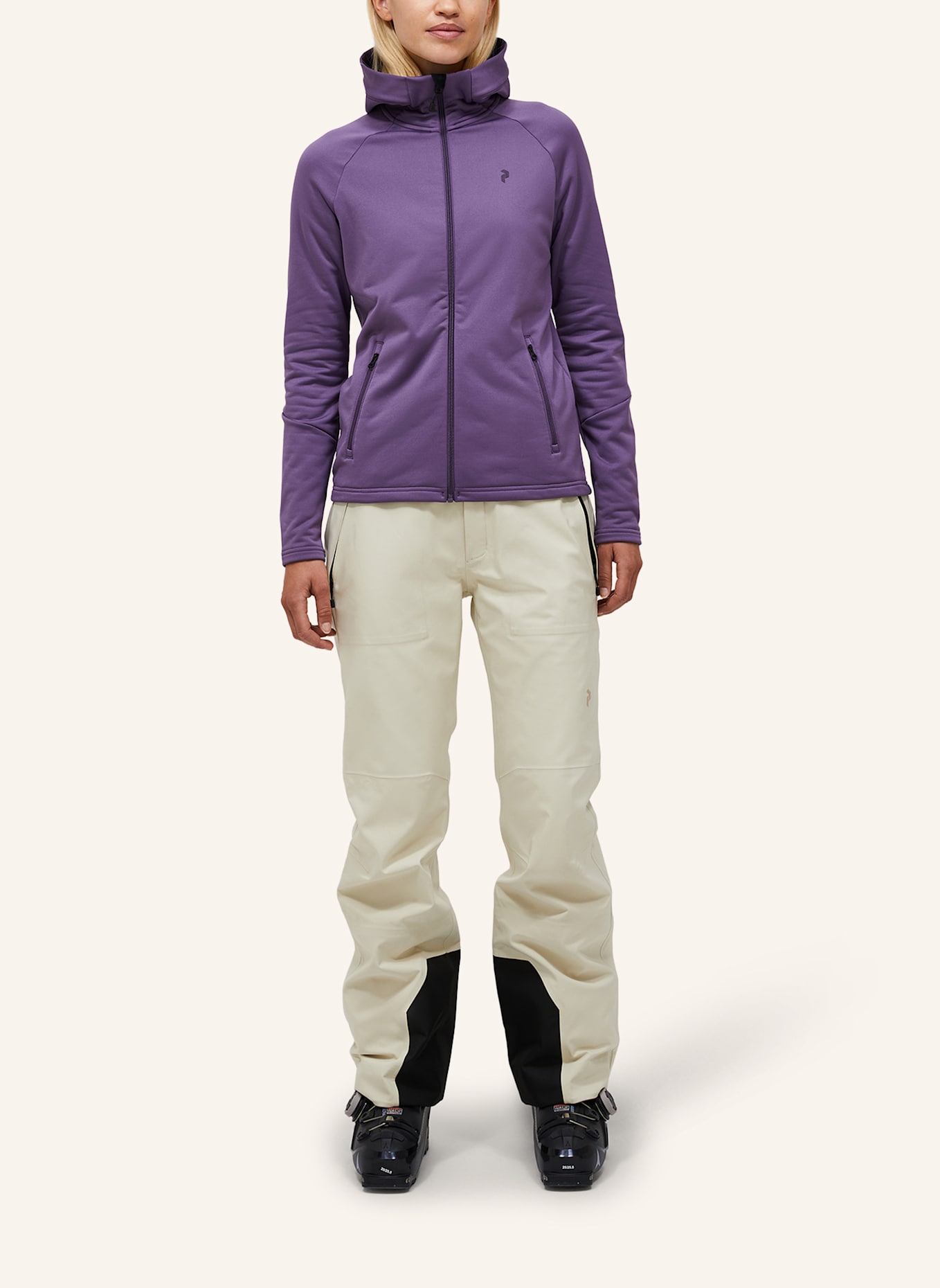 Peak Performance W Rider Essentials Midlayer Zip Hood Fleecejacke: DUNKELLILA