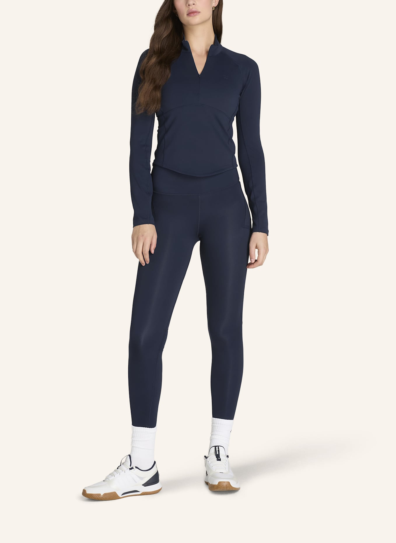 Wilson Baseline Half-Zip Langarmshirt: BLAU