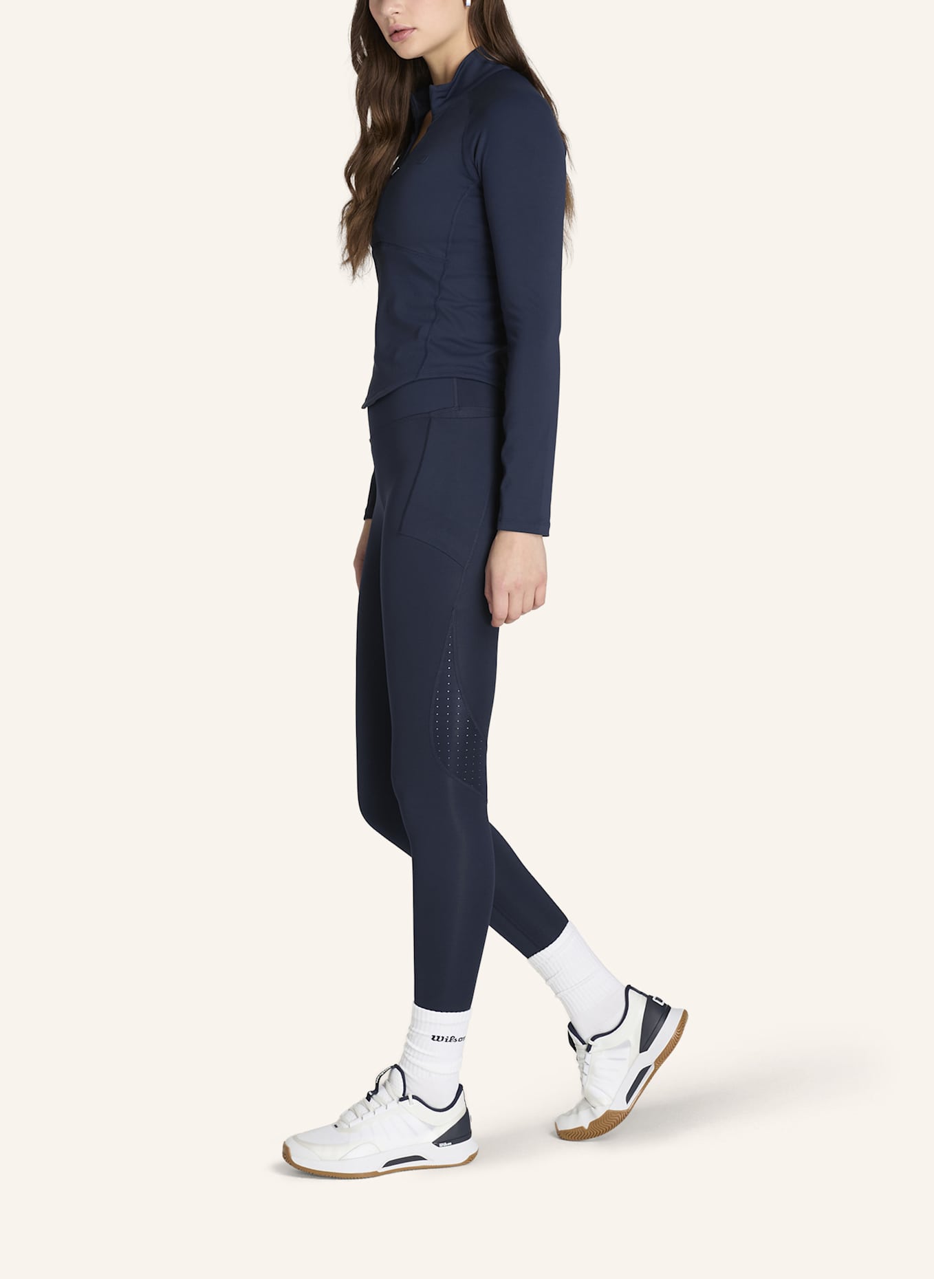 Wilson Baseline Half-Zip Langarmshirt: BLAU