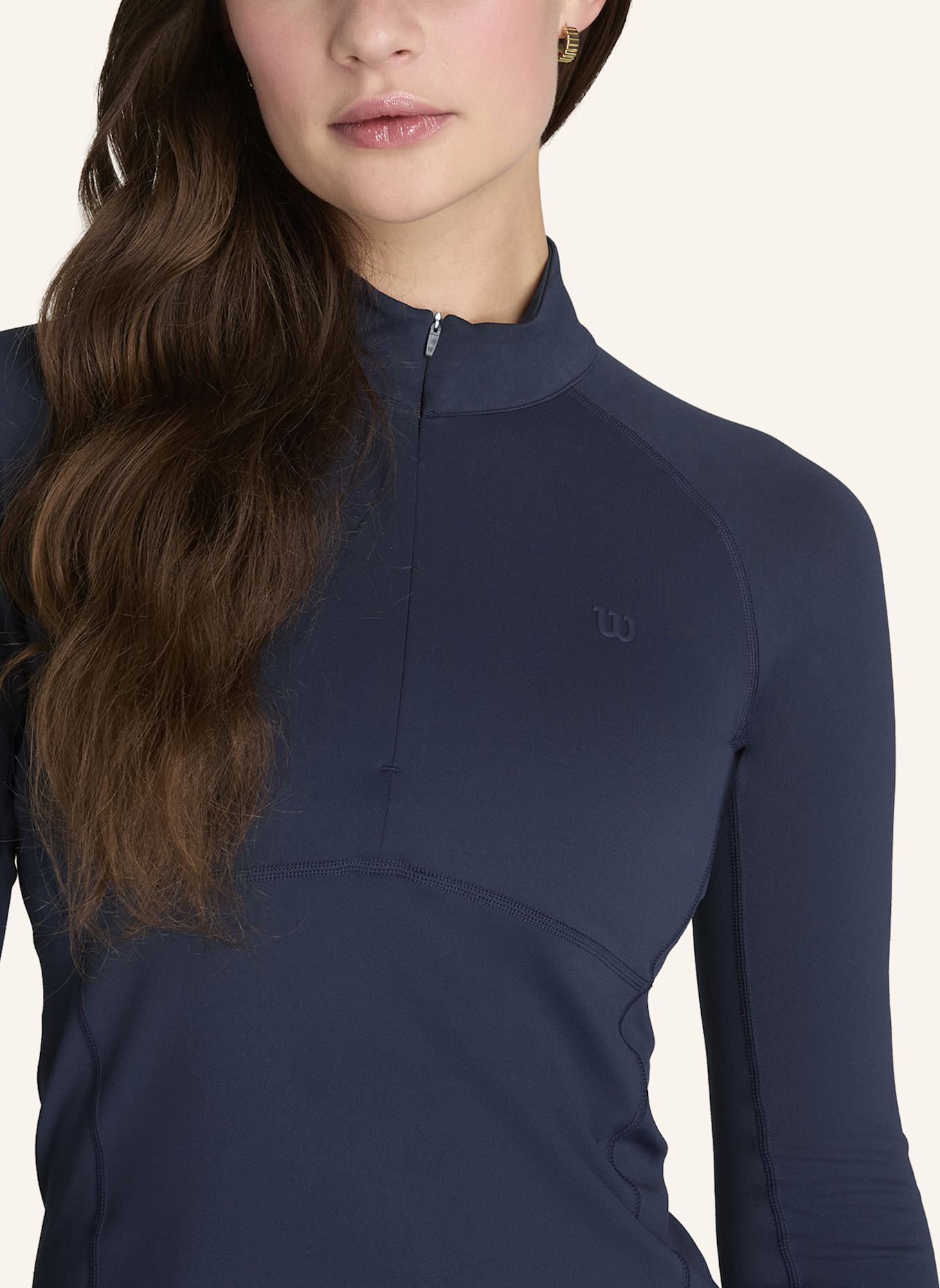 Wilson Baseline Half-Zip Langarmshirt: BLAU