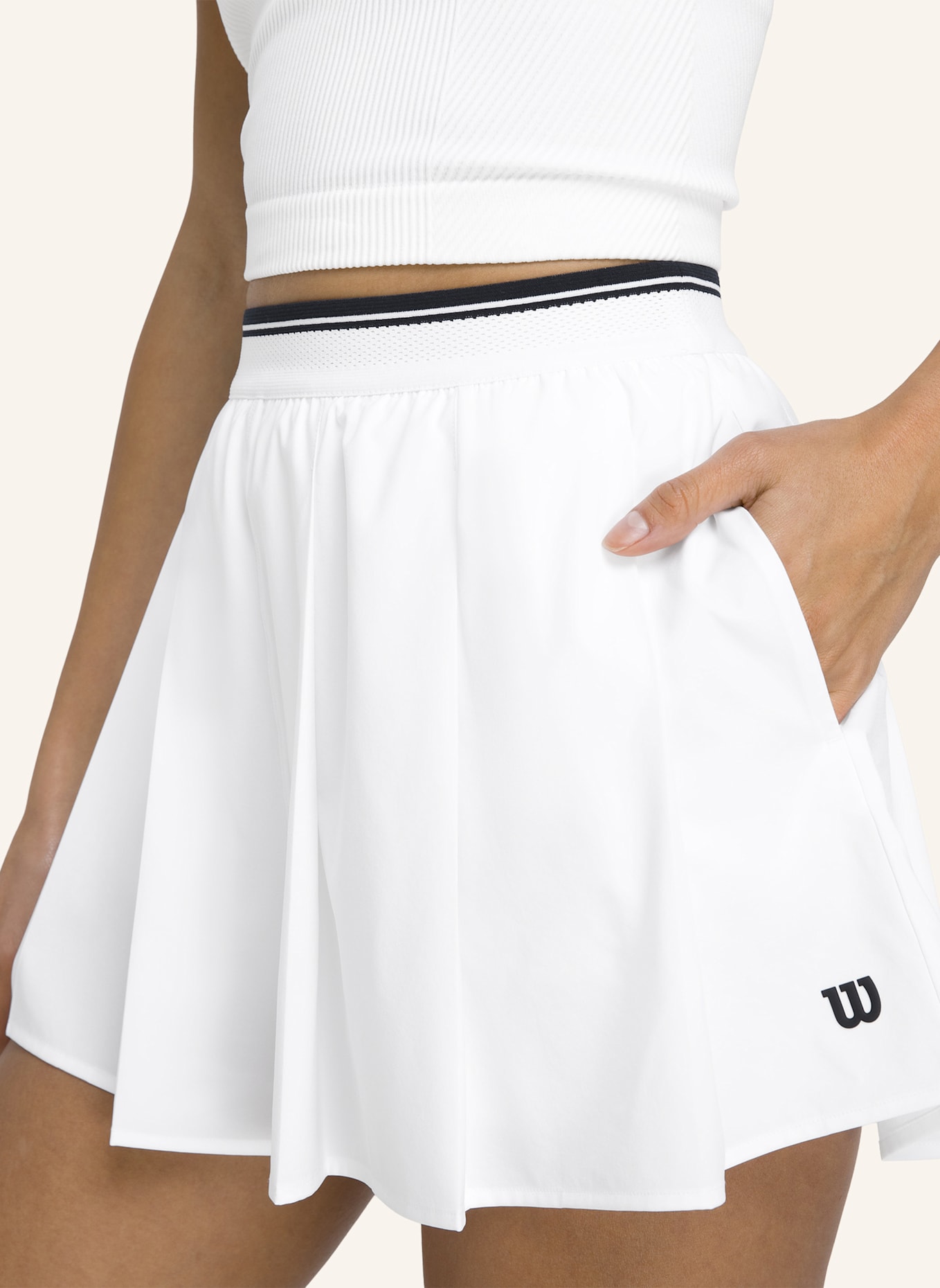 Wilson Tennisrock VELOCITY PLEATED LINED SHORT: WEISS