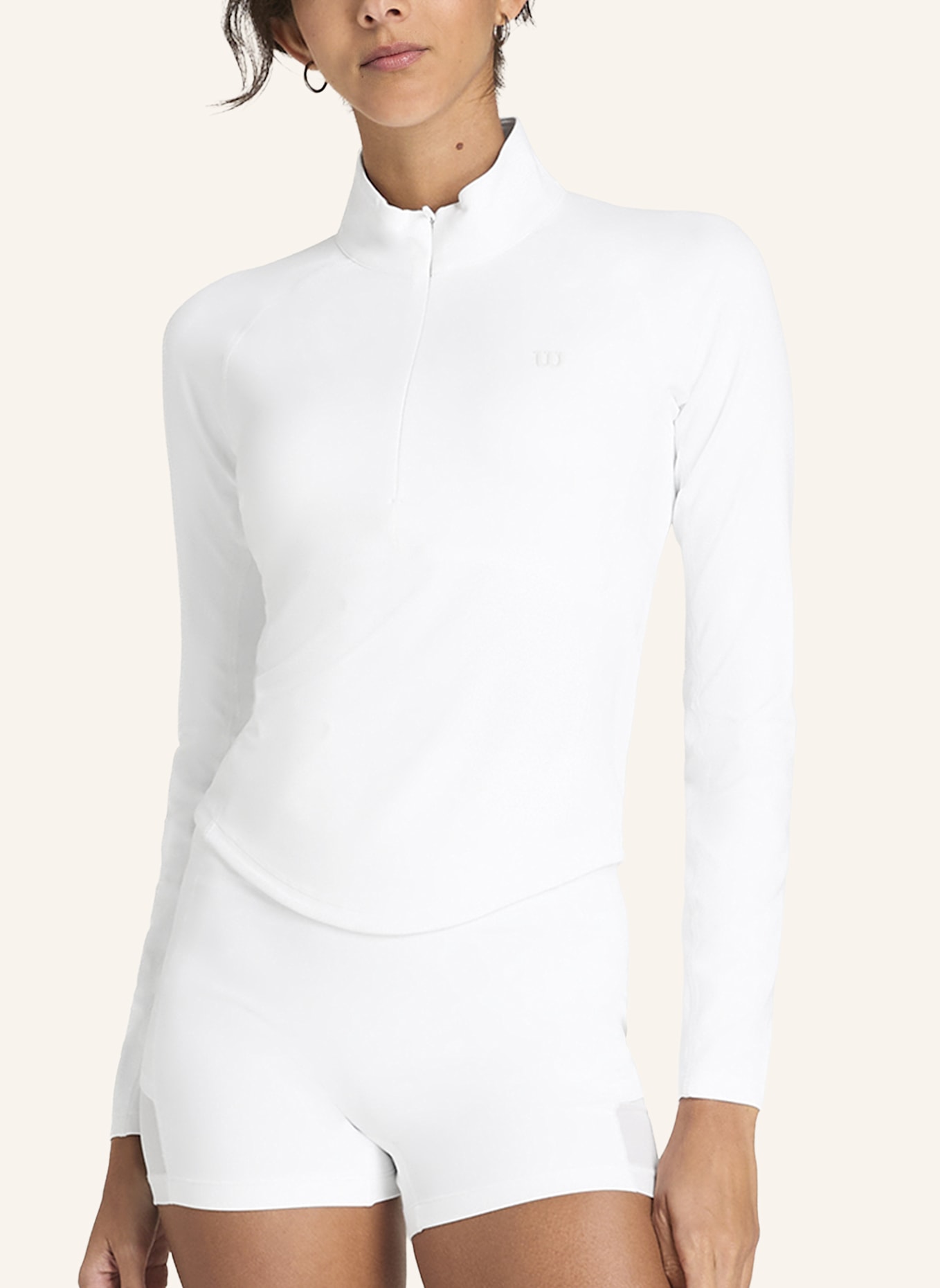 Wilson Baseline Half-Zip Langarmshirt: WEISS