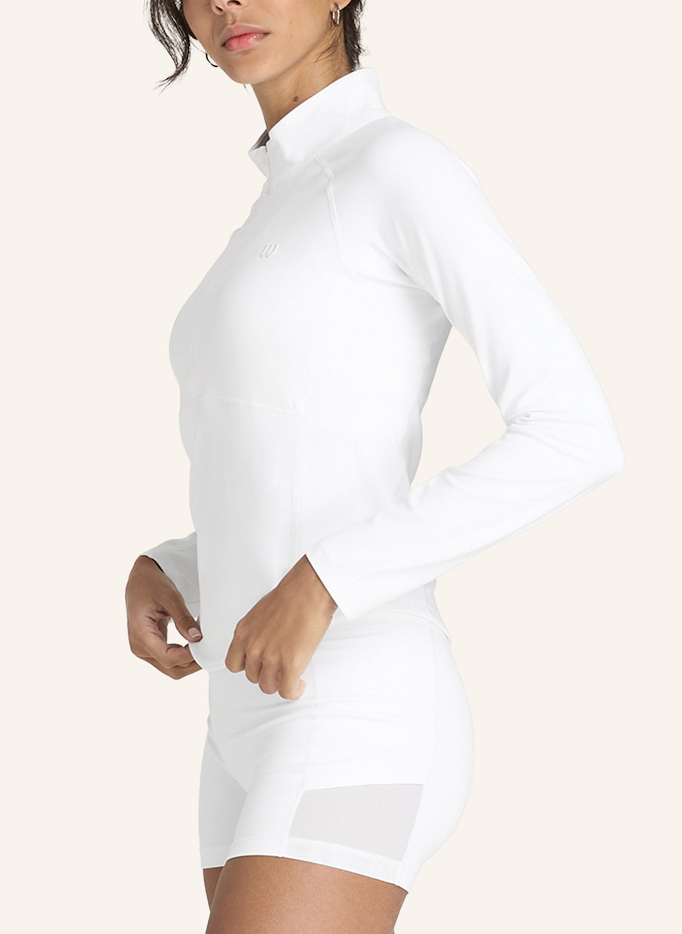Wilson Baseline Half-Zip Langarmshirt: WEISS