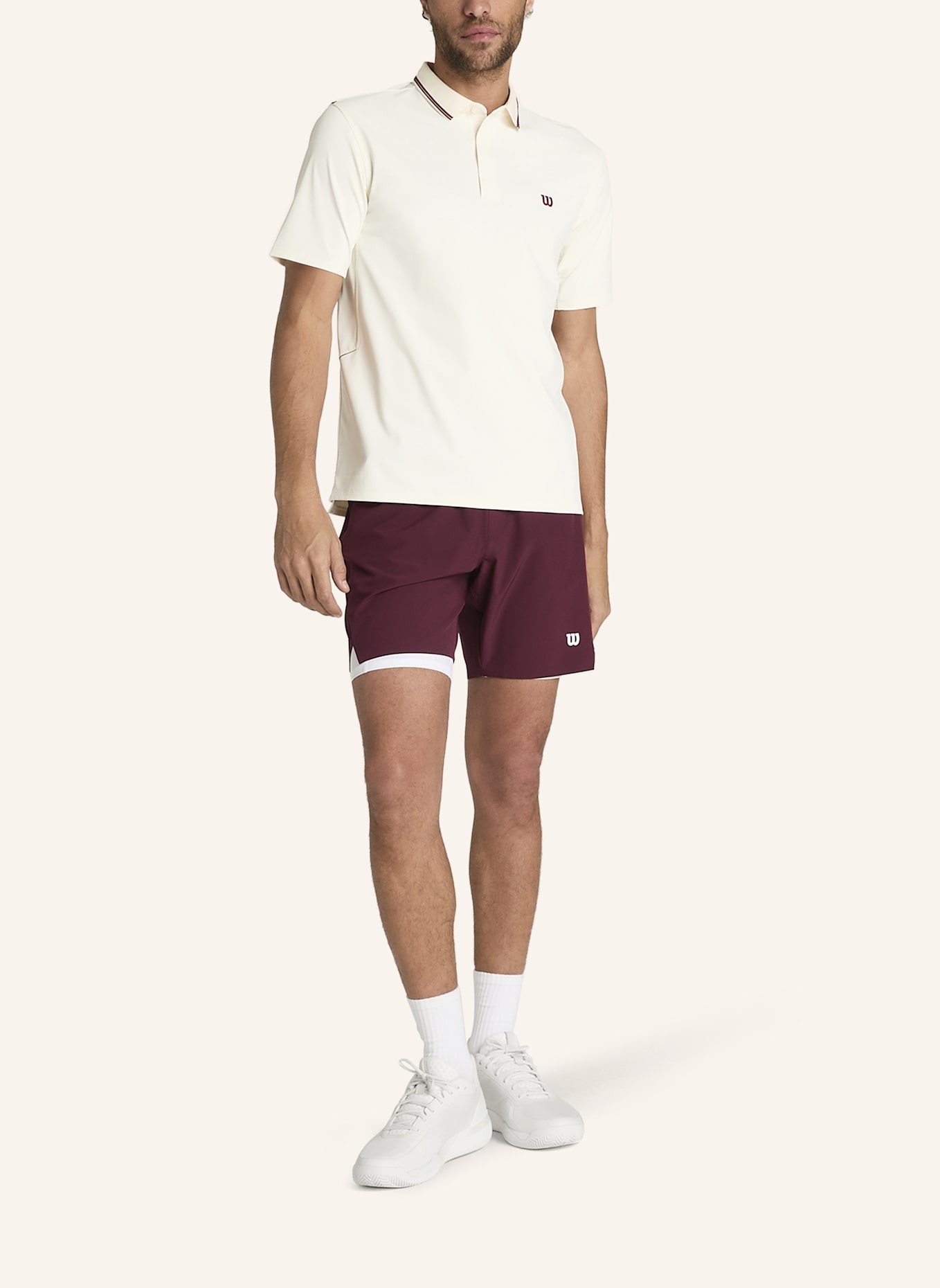 Wilson Poloshirt CHALLENGERS TECHNICAL POLO: BEIGE/ WEISS