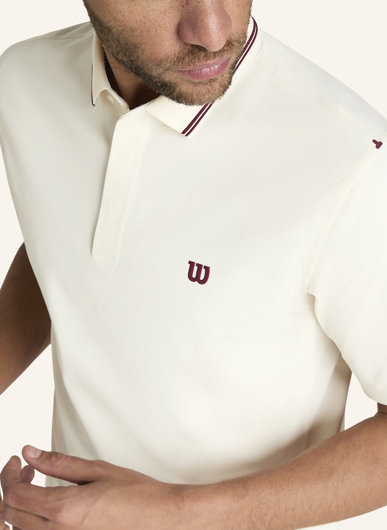 Wilson Poloshirt CHALLENGERS TECHNICAL POLO: BEIGE/ WEISS