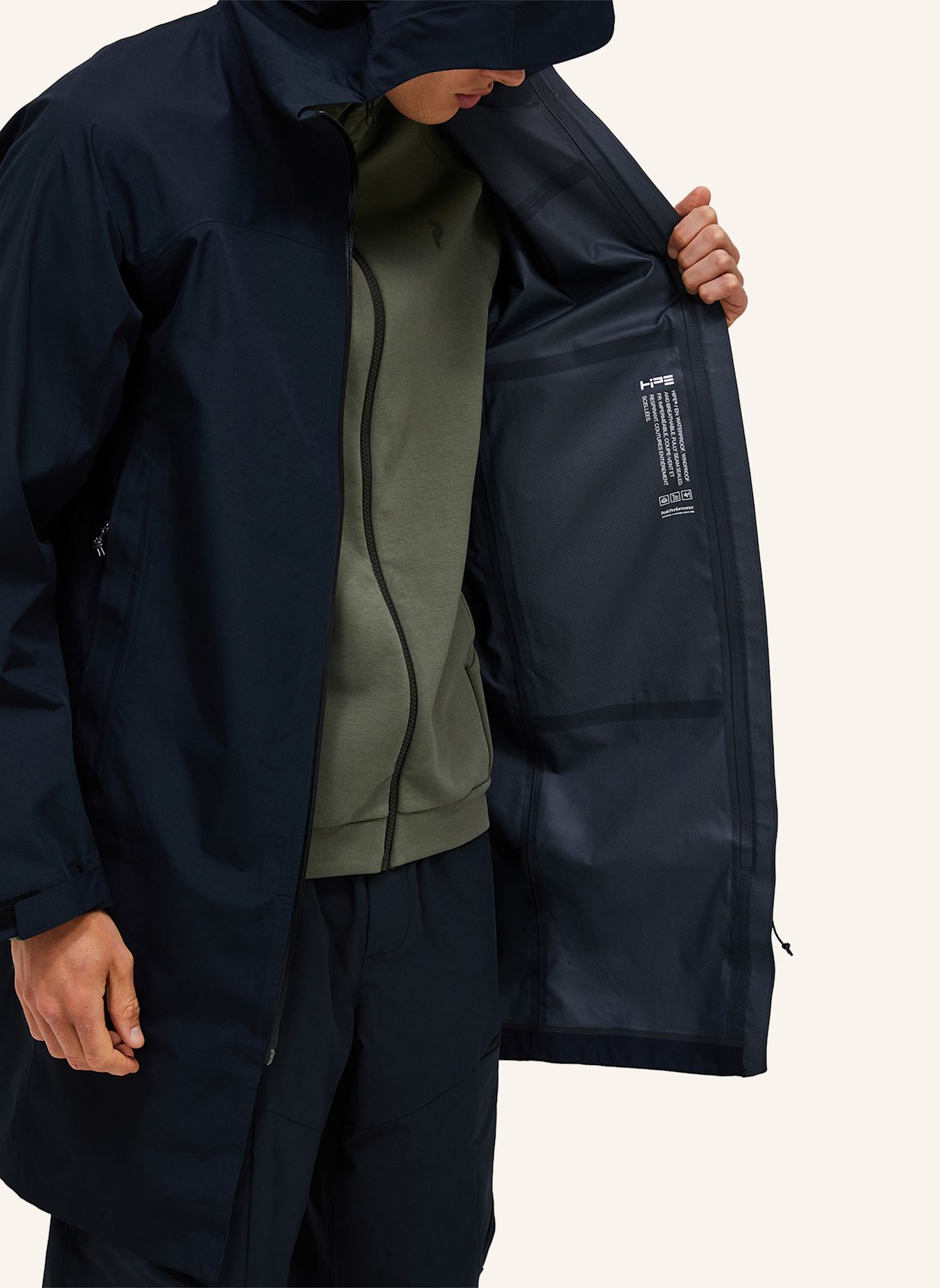 Peak Performance M Treeline Hipe® 2.5L Shell Parka Regenmantel: SCHWARZ