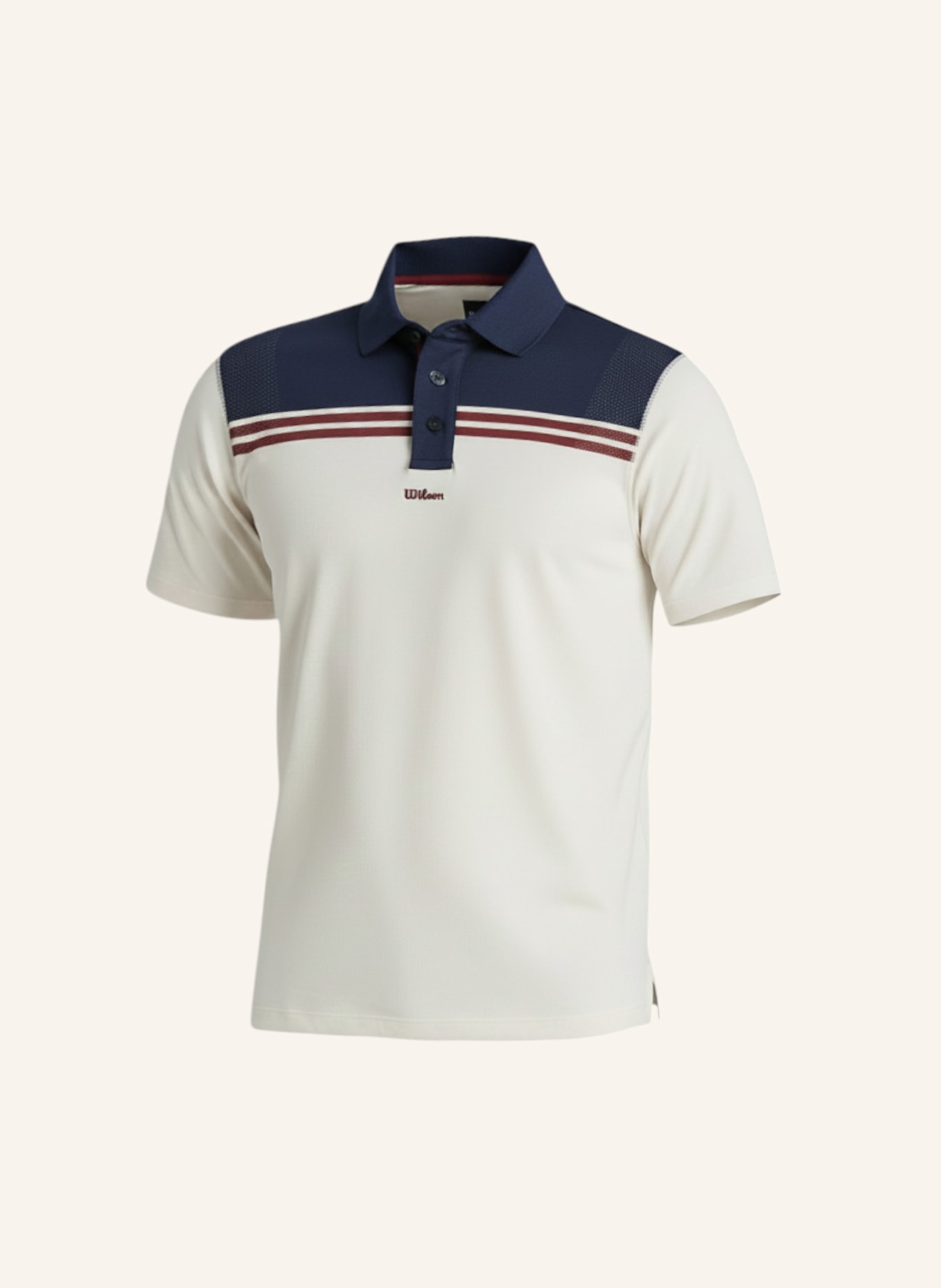 Wilson All Seasons Polo Poloshirt: BEIGE/ WEISS