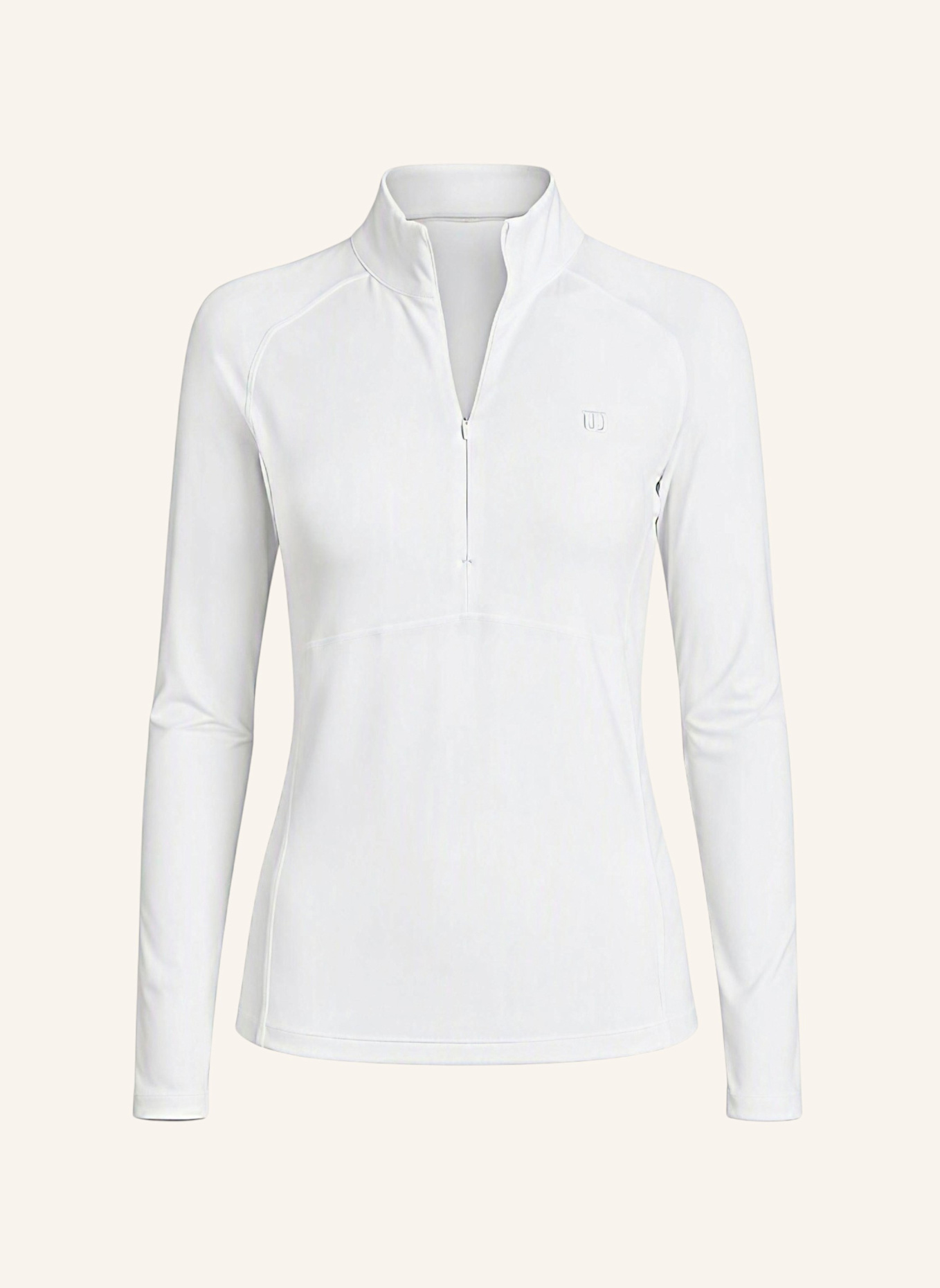 Wilson Baseline Half-Zip Langarmshirt: WEISS