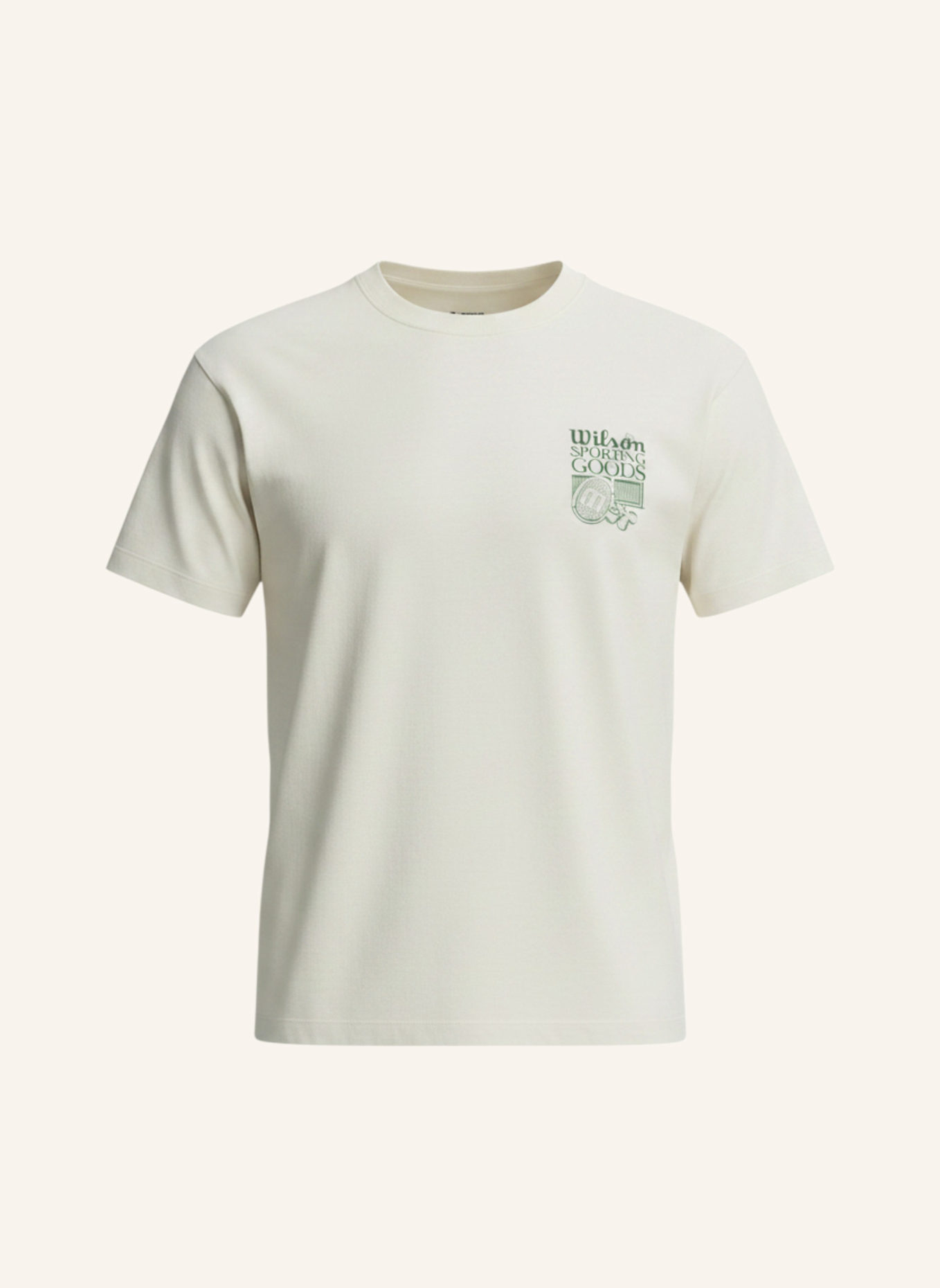 Wilson Wilson Classic Cotton Graphic Shirt: BEIGE/ WEISS