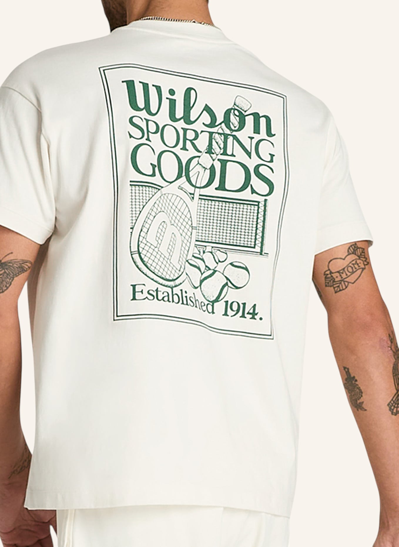 Wilson Wilson Classic Cotton Graphic Shirt: BEIGE/ WEISS