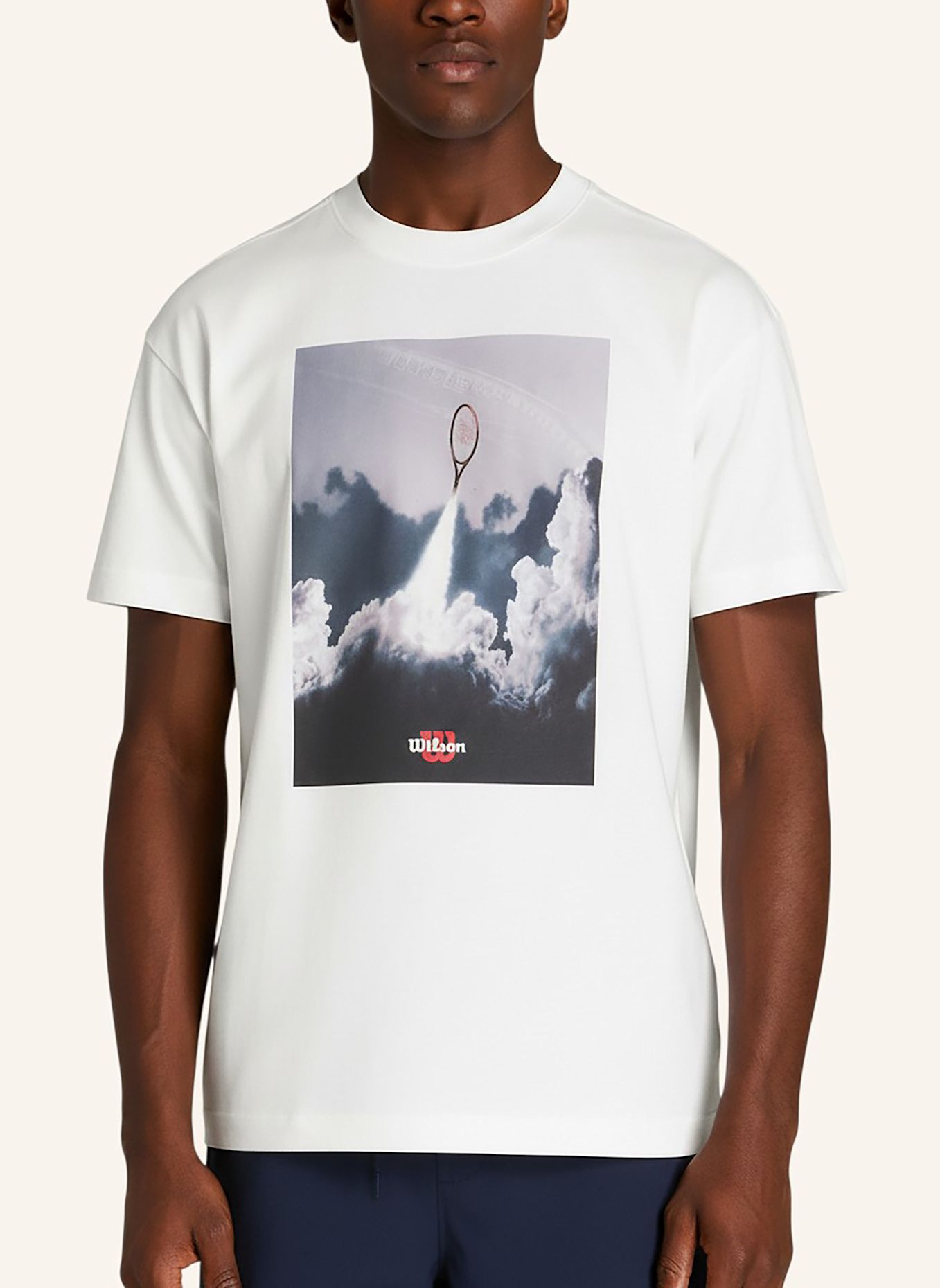 Wilson T-Shirt M WILSON SPORT GRAPHIC TEE: WEISS / SCHWARZ