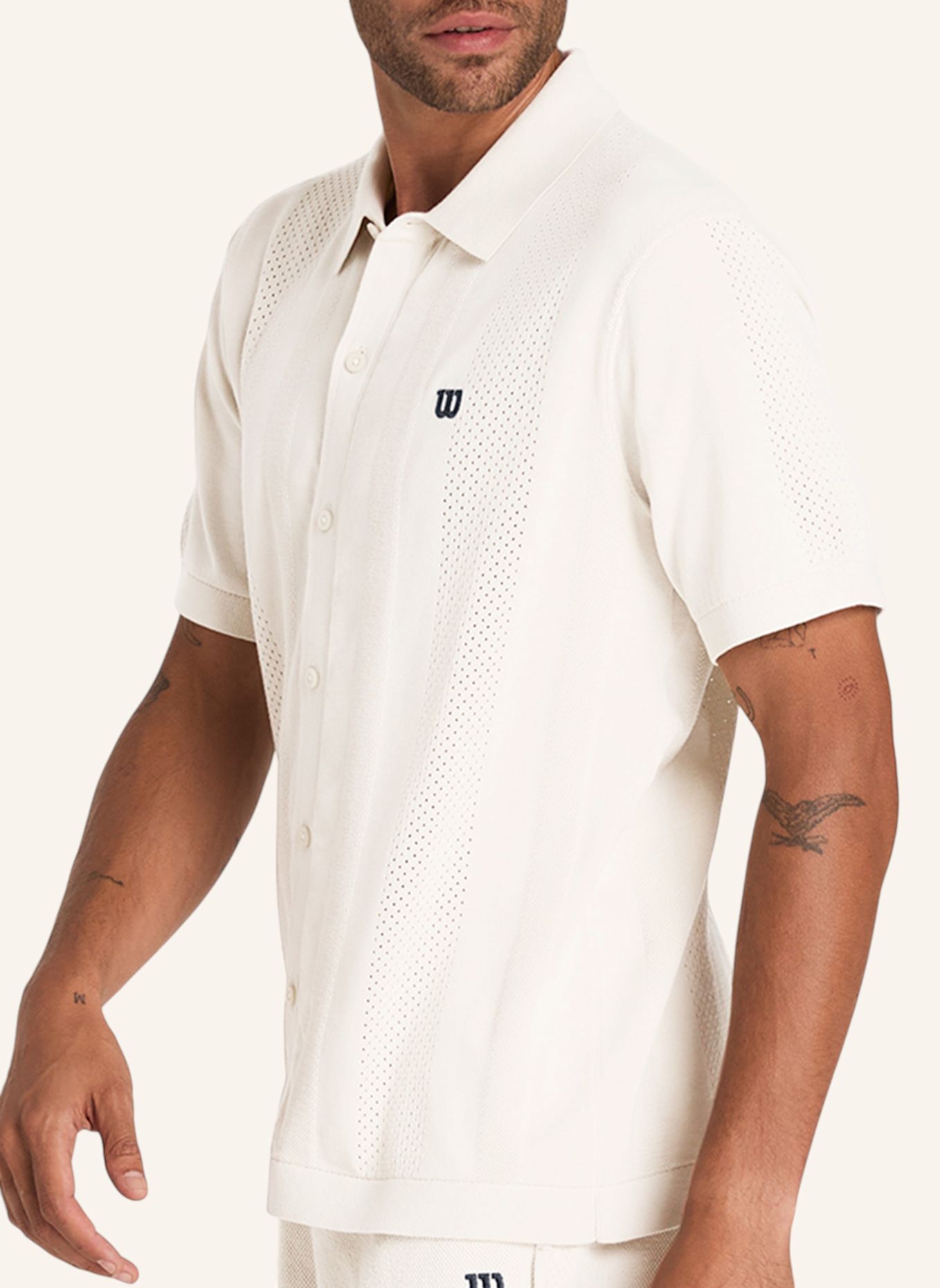Wilson Poloshirt M LAFAYETTE PIQUE BUTTON UP POLO: GRAU