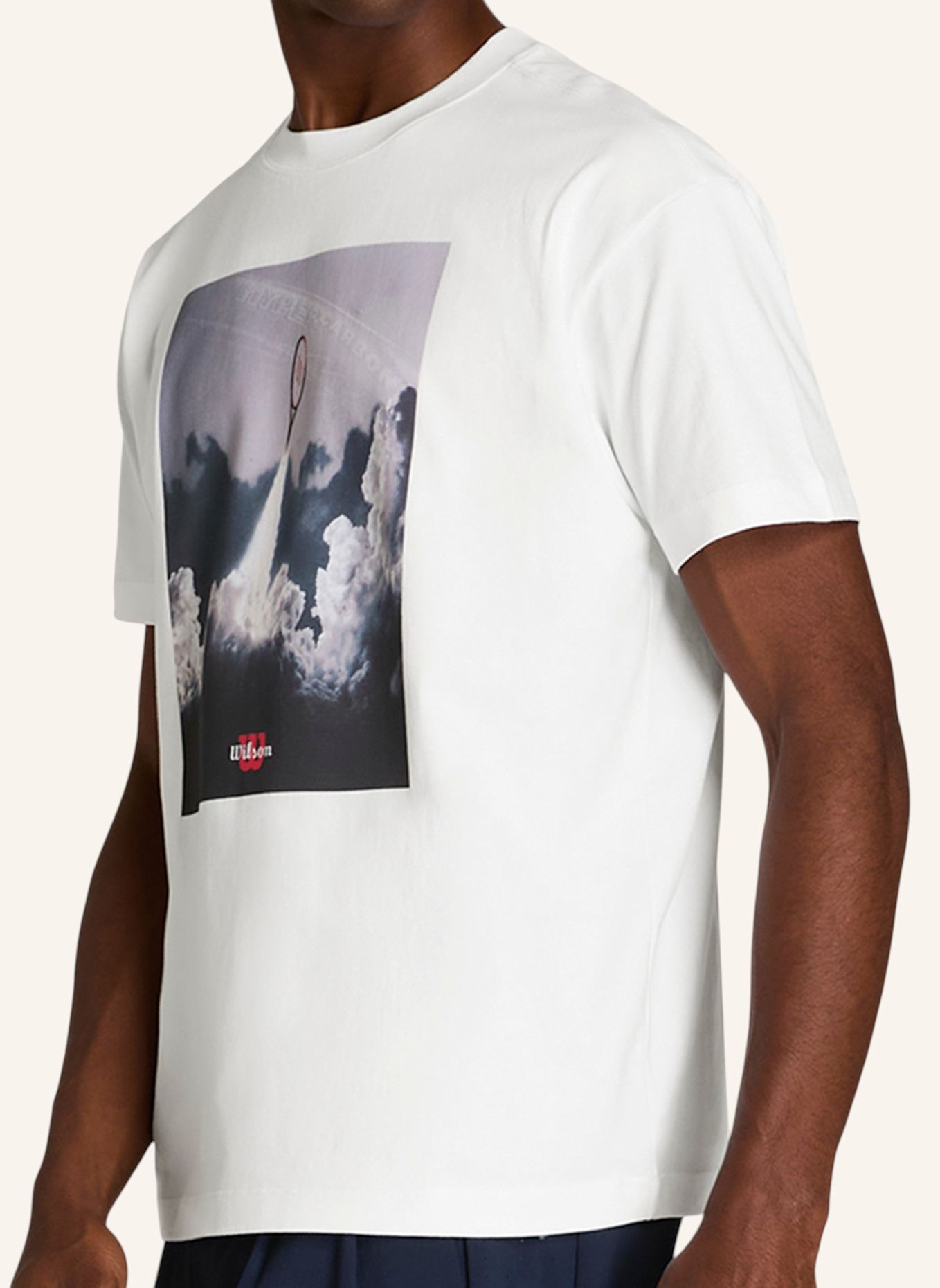 Wilson T-Shirt M WILSON SPORT GRAPHIC TEE: WEISS / SCHWARZ