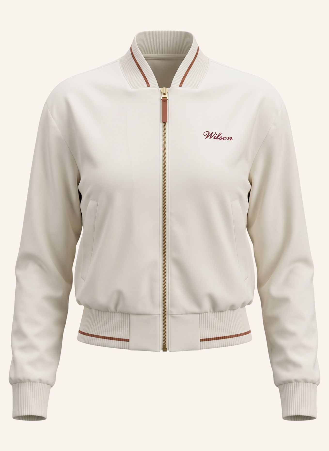 Wilson Bomberjacke W PENN BOMBER: BEIGE / WEISS