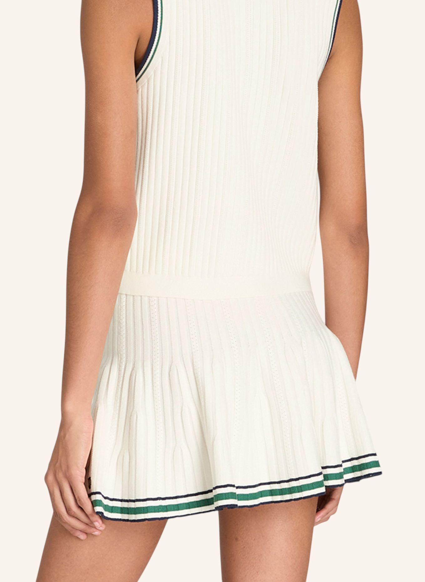 Wilson Tennisrock W POINTELLE RIB SWEATER SKIRT: BEIGE / WEISS