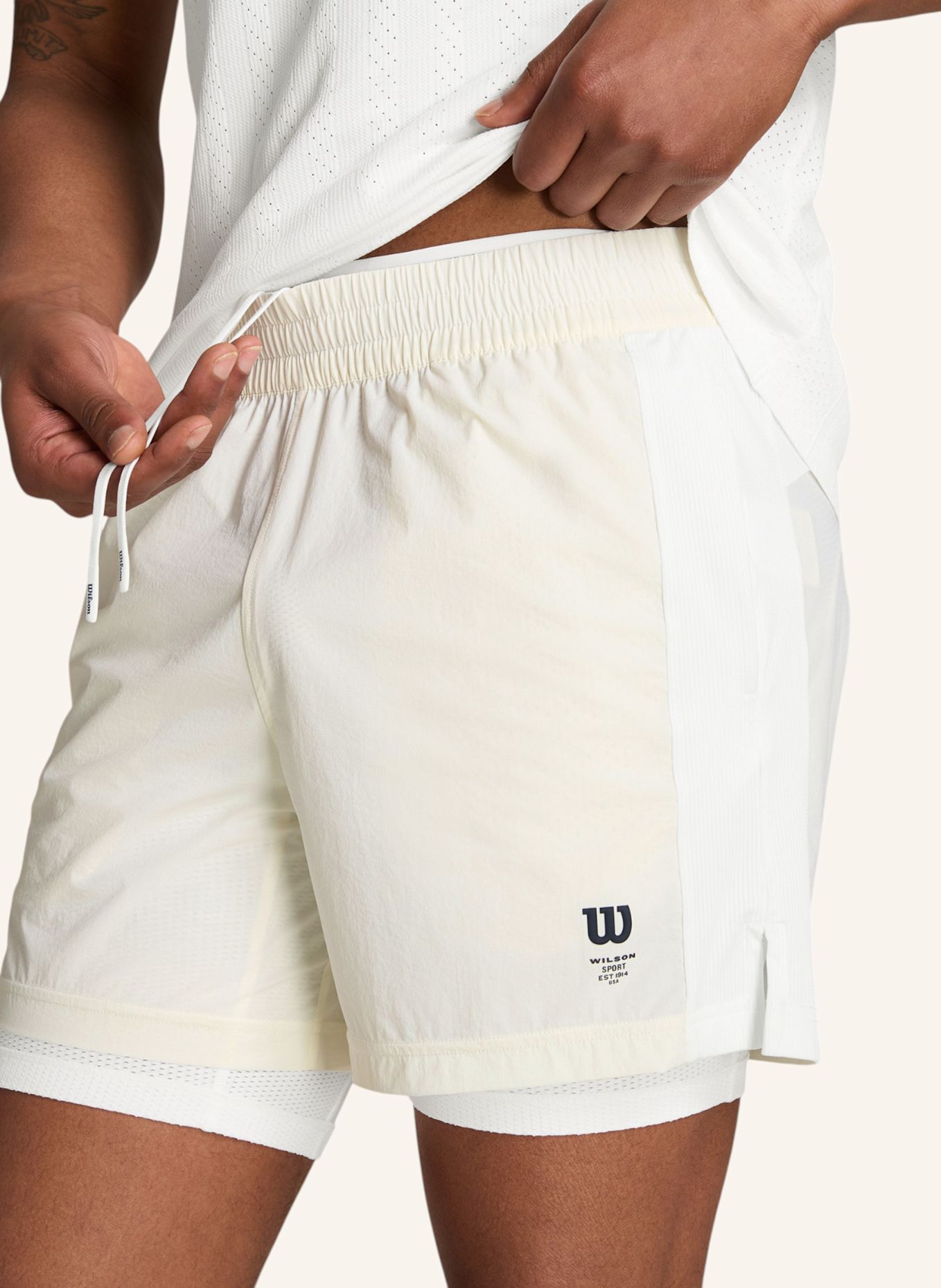 Wilson Sportshorts M CLASSIC COURT SHORT: BEIGE