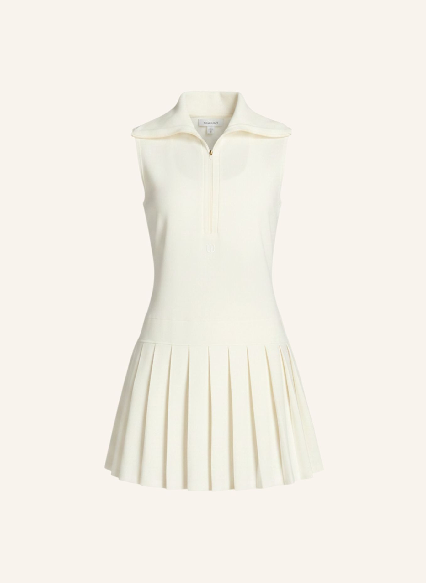 Wilson Sweatkleid W HALF ZIP PLEATED DRESS: BEIGE / WEISS