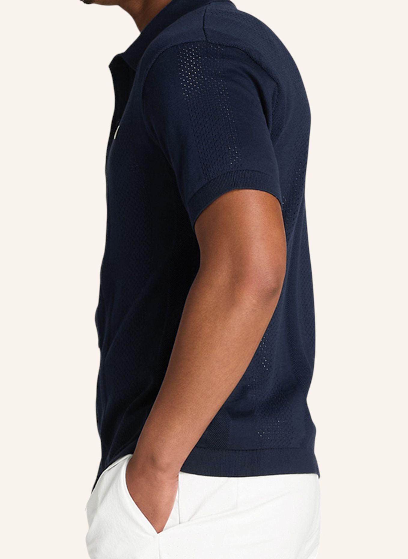 Wilson Poloshirt M LAFAYETTE PIQUE BUTTON UP POLO: BLAU