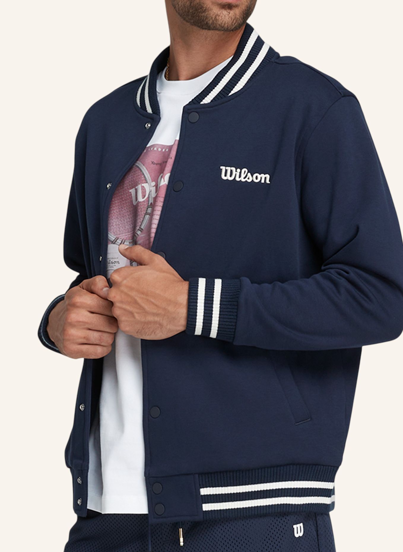 Wilson Collegejacke M HUDSON VARSITY BOMBER: BLAU