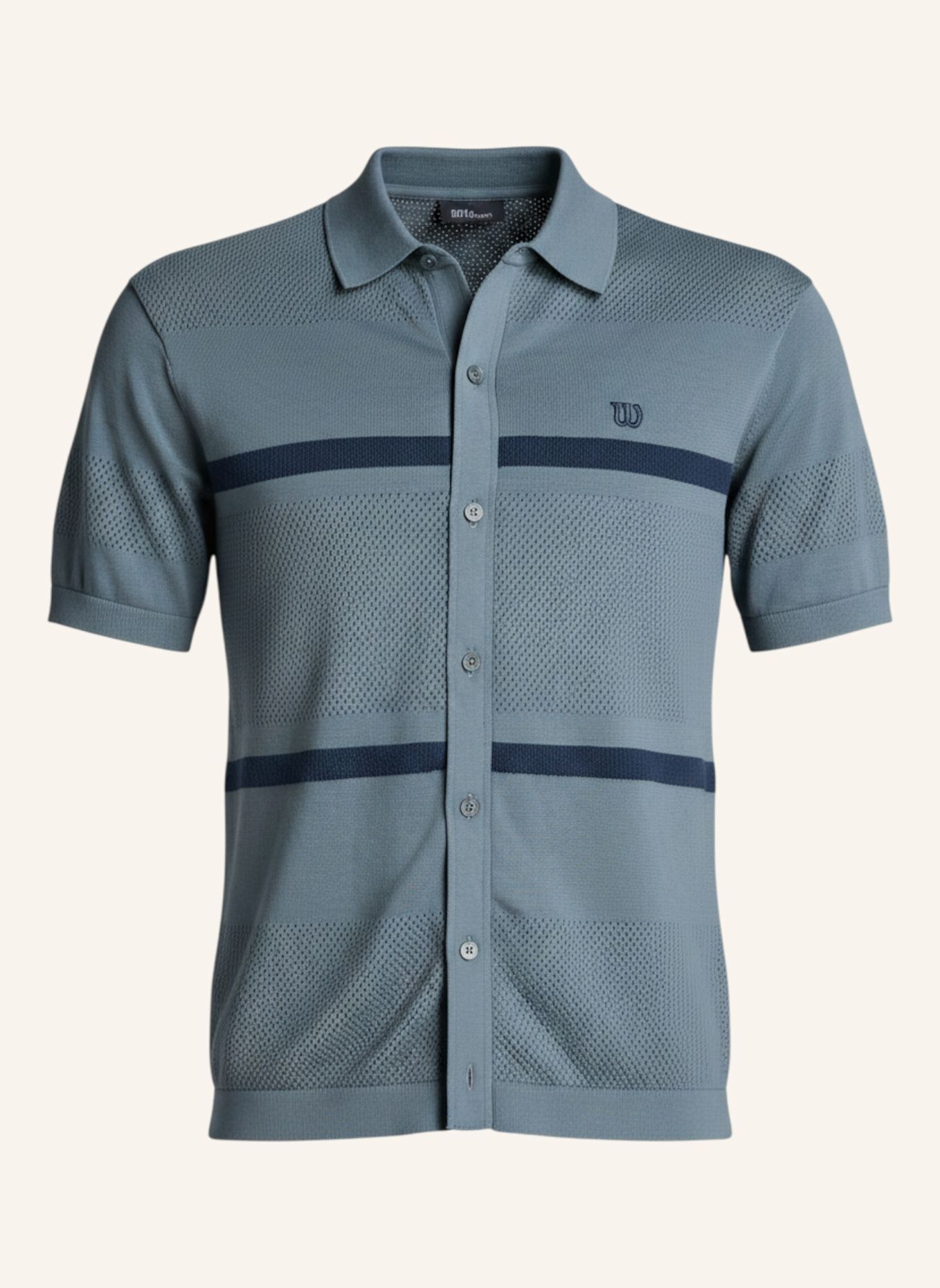 Wilson Poloshirt M LAFAYETTE PIQUE BUTTON UP POLO: HELLGRAU