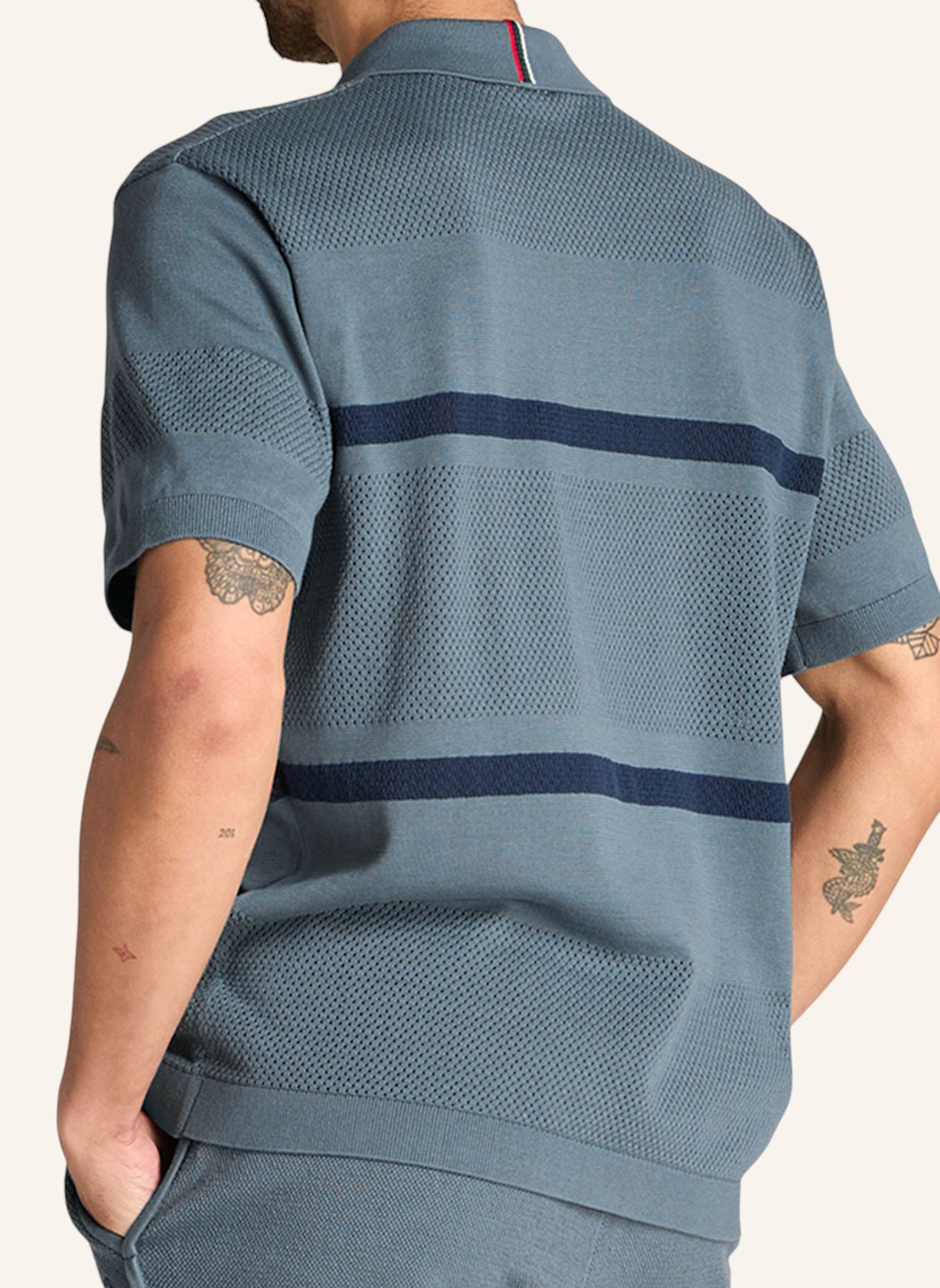 Wilson Poloshirt M LAFAYETTE PIQUE BUTTON UP POLO: HELLGRAU