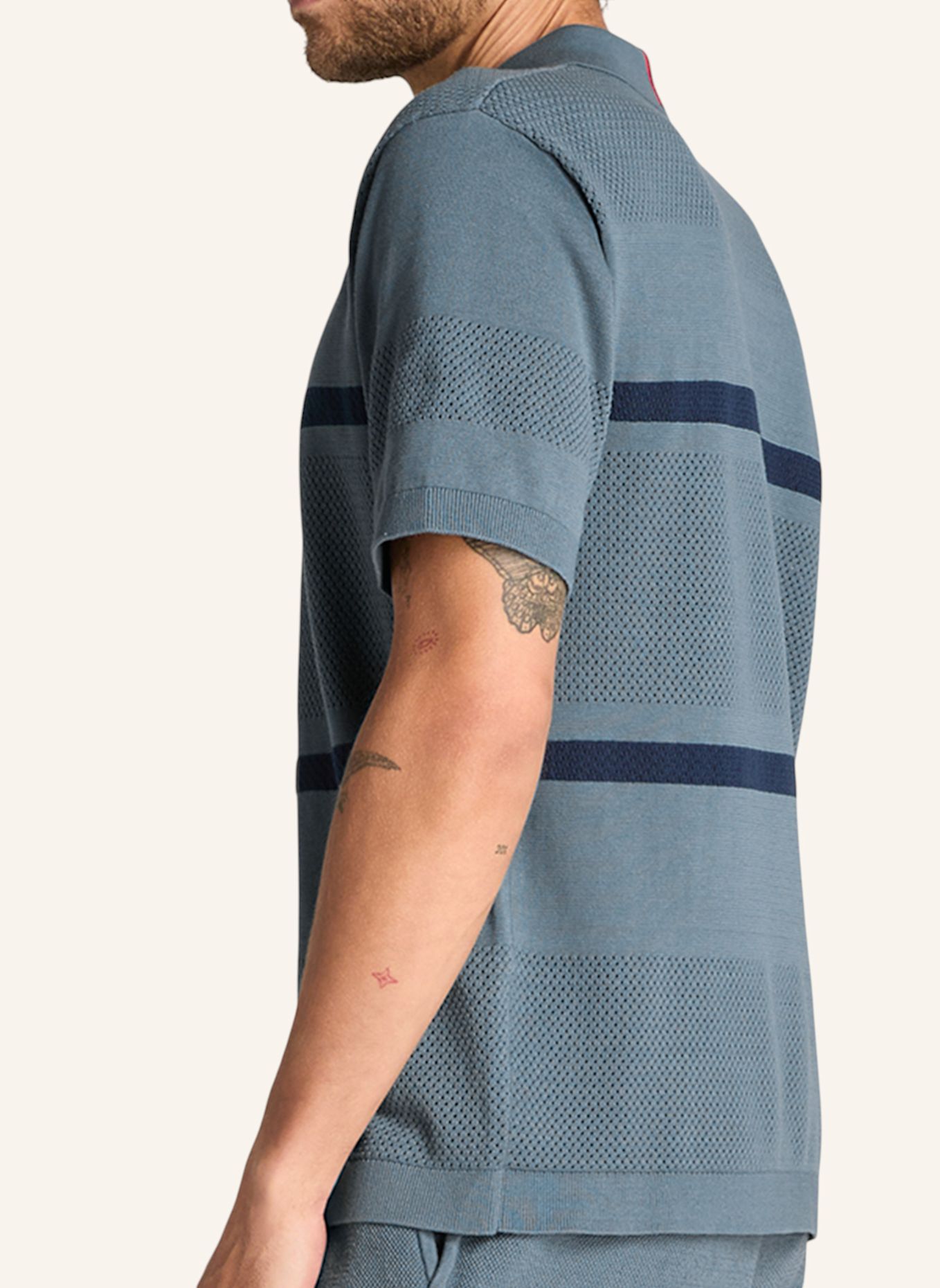 Wilson Poloshirt M LAFAYETTE PIQUE BUTTON UP POLO: HELLGRAU
