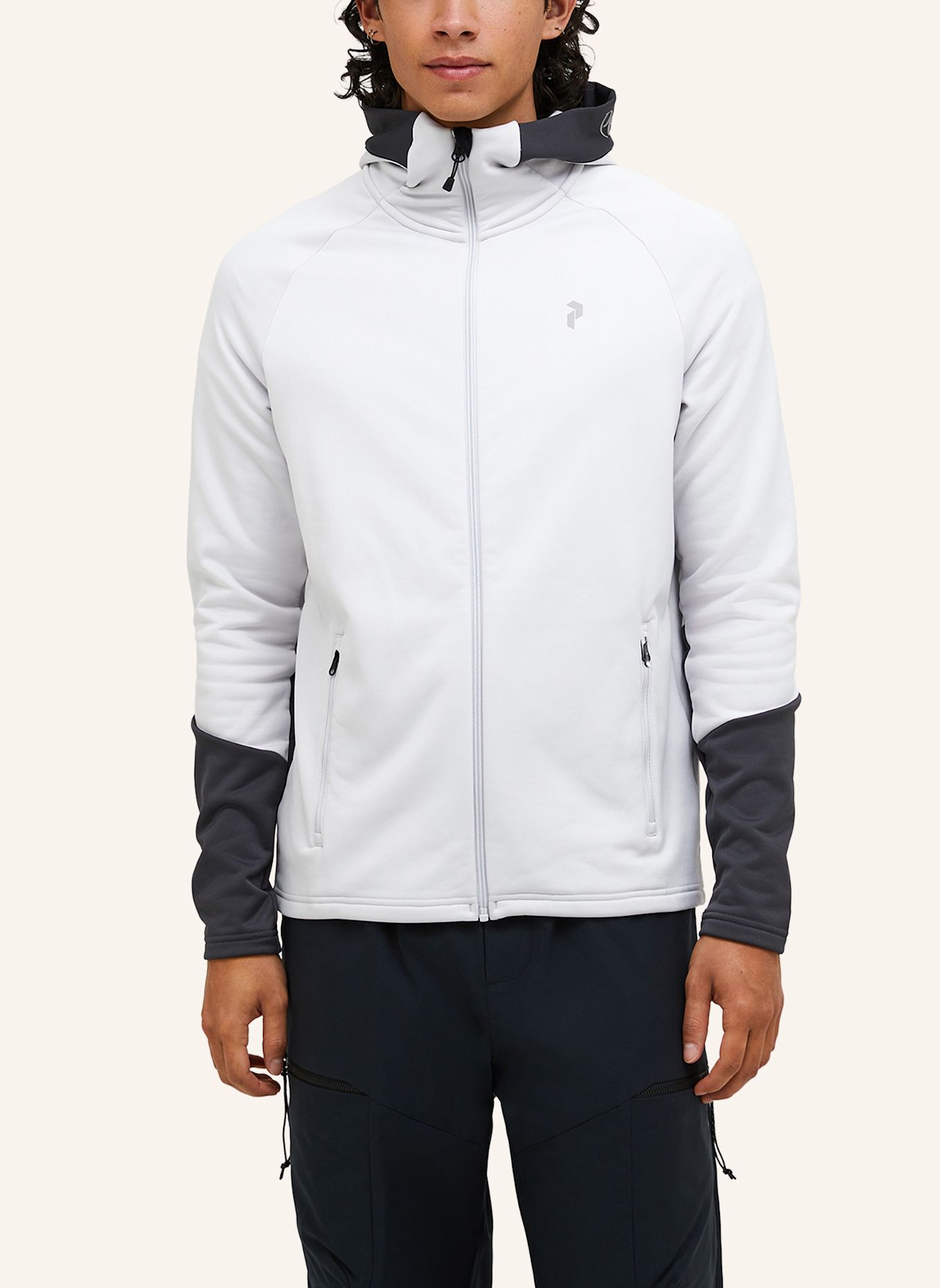Peak Performance Softshell-Jacke RIDER: WEISS / SCHWARZ