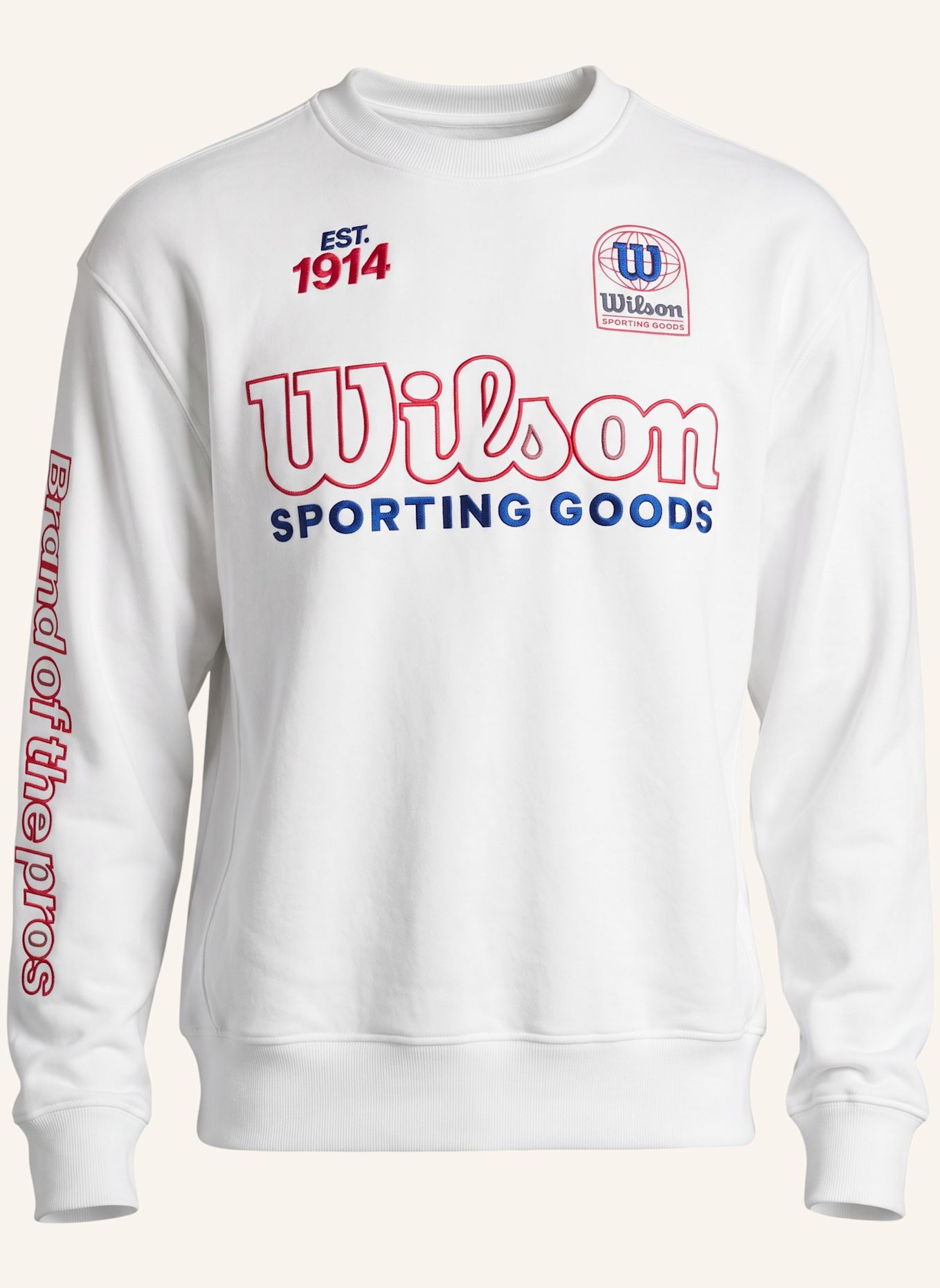 Wilson Sweatshirtpullover M PLAYSTATE CREW SWEATSHIRT: WEISS / ROT