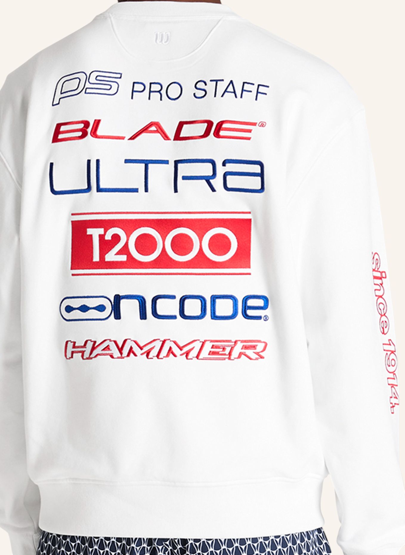 Wilson Sweatshirtpullover M PLAYSTATE CREW SWEATSHIRT: WEISS / ROT